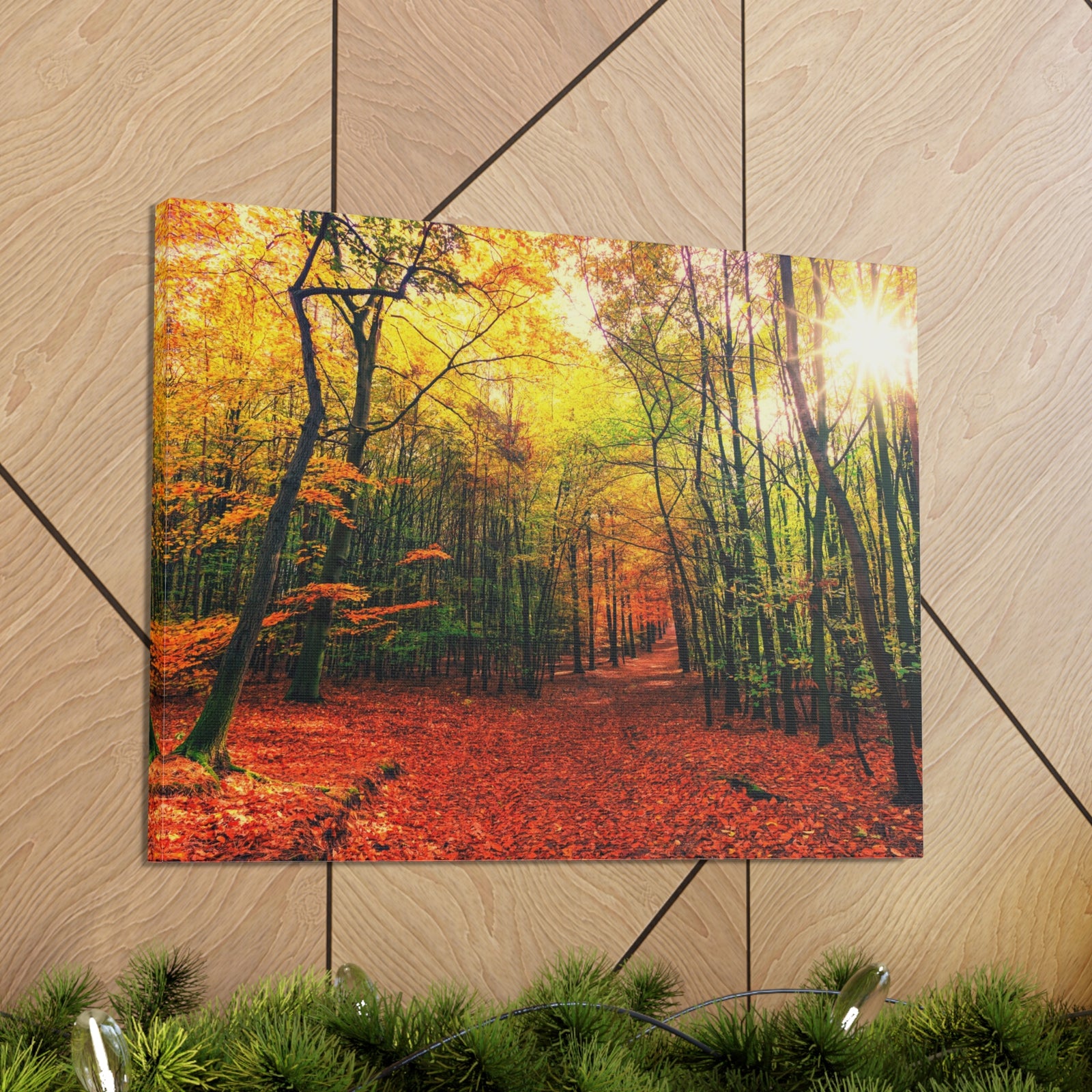 Autumn Forest is Beautiful Forest Floral Nature Photography Canvas Wall Art for Home Decor Ready-to-Hang-Express Your Love Gifts
