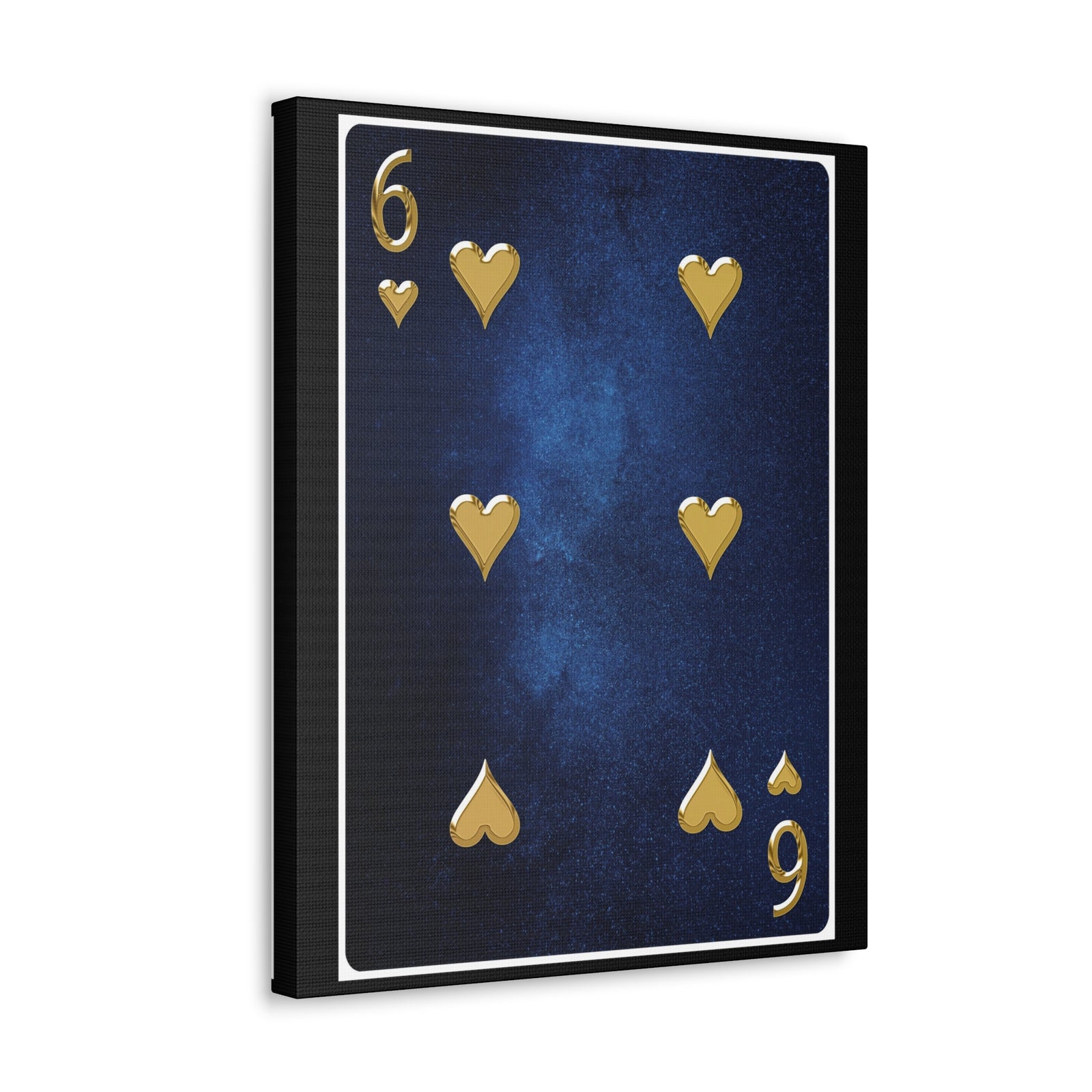 Six Of Hearts Space Background Playing Card Canvas Wall Art for Home Decor Ready-to-Hang-Express Your Love Gifts