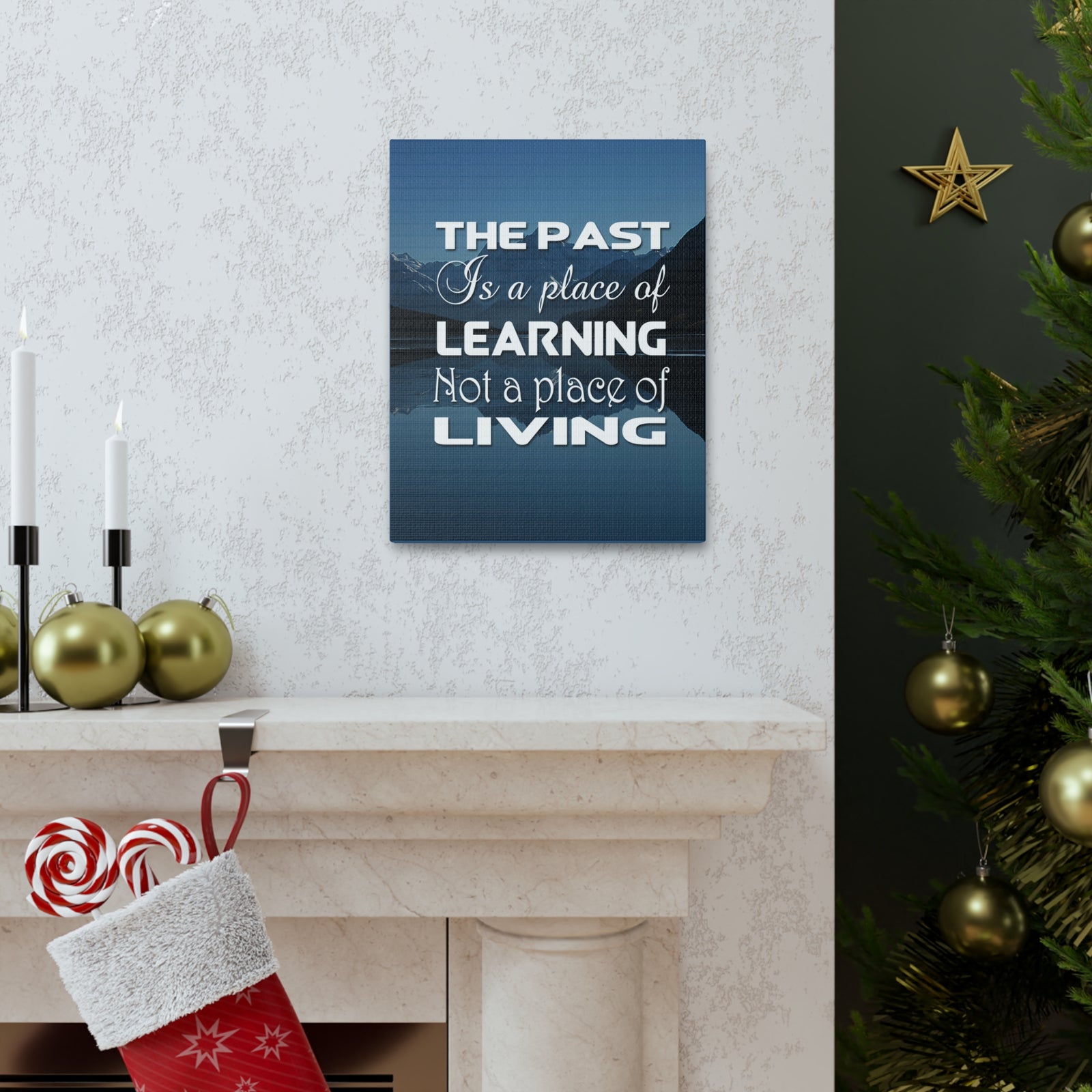 Inspirational Quote Canvas The Past Is A Place Of Learning Motivational Print Ready to Hang Artwork-Express Your Love Gifts