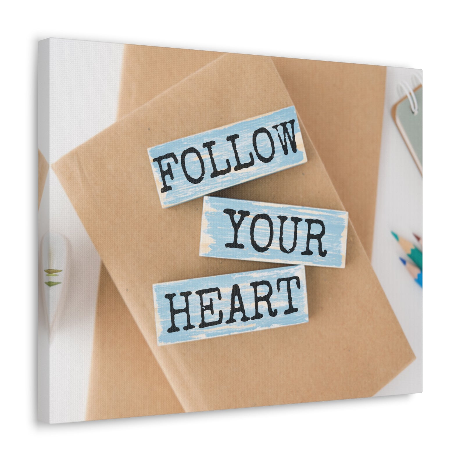 Inspirational Quote Canvas Follow Your Heart Wall Art Motivational Motto Inspiring Prints Artwork Decor Ready to Hang-Express Your Love Gifts