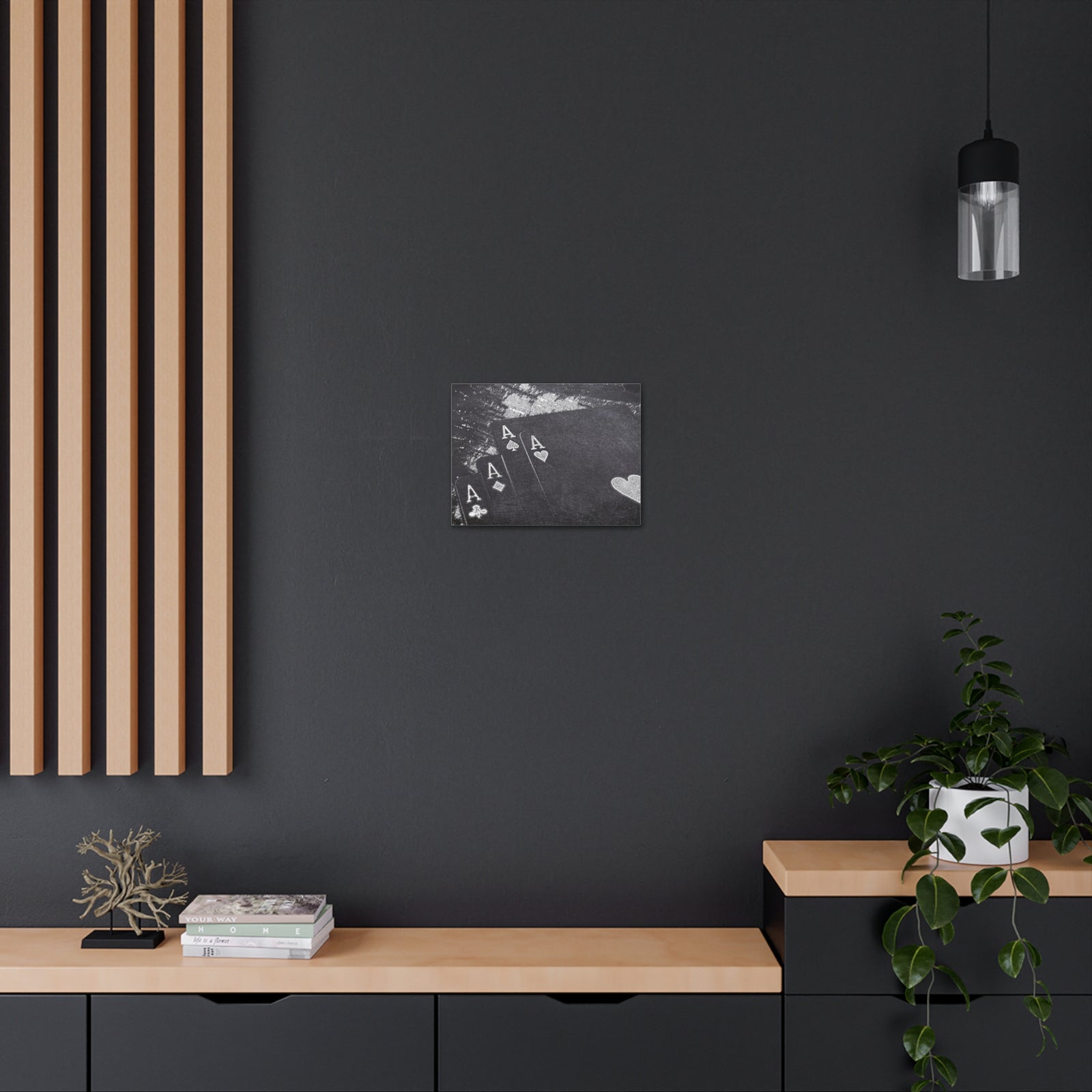 Chalkboard Playing Card Suit Ranked Playing Card Canvas Wall Art for Home Decor Ready-to-Hang-Express Your Love Gifts