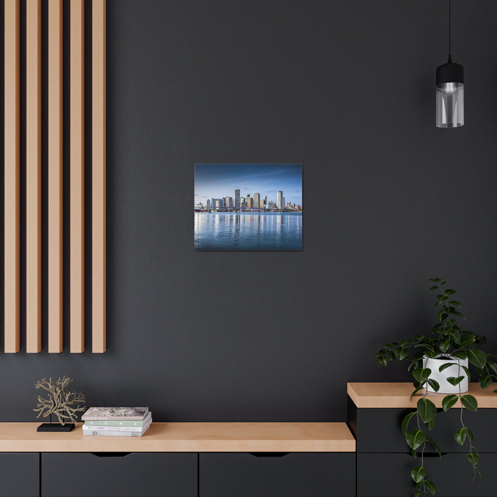 Miami Daytime Skyline Canvas Artwork High-Quality Breathtaking Stunning Cityscape for Home Decor Ready to Hang-Express Your Love Gifts