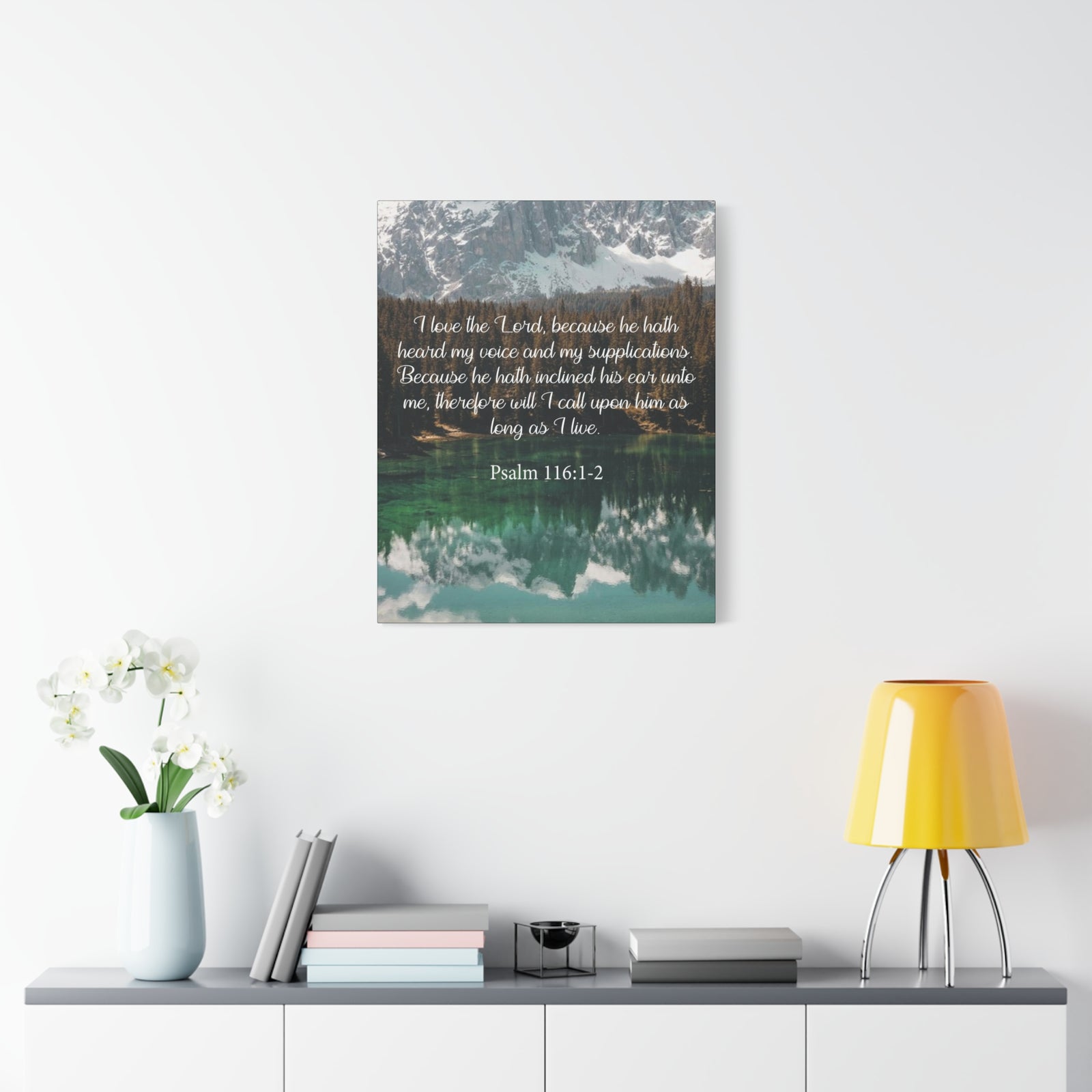 Bible Verse Canvas I Love The Lord Psalm 116:1-2 Christian Home Décor Wall Art Scripture Ready to Hang Faith Print-Express Your Love Gifts