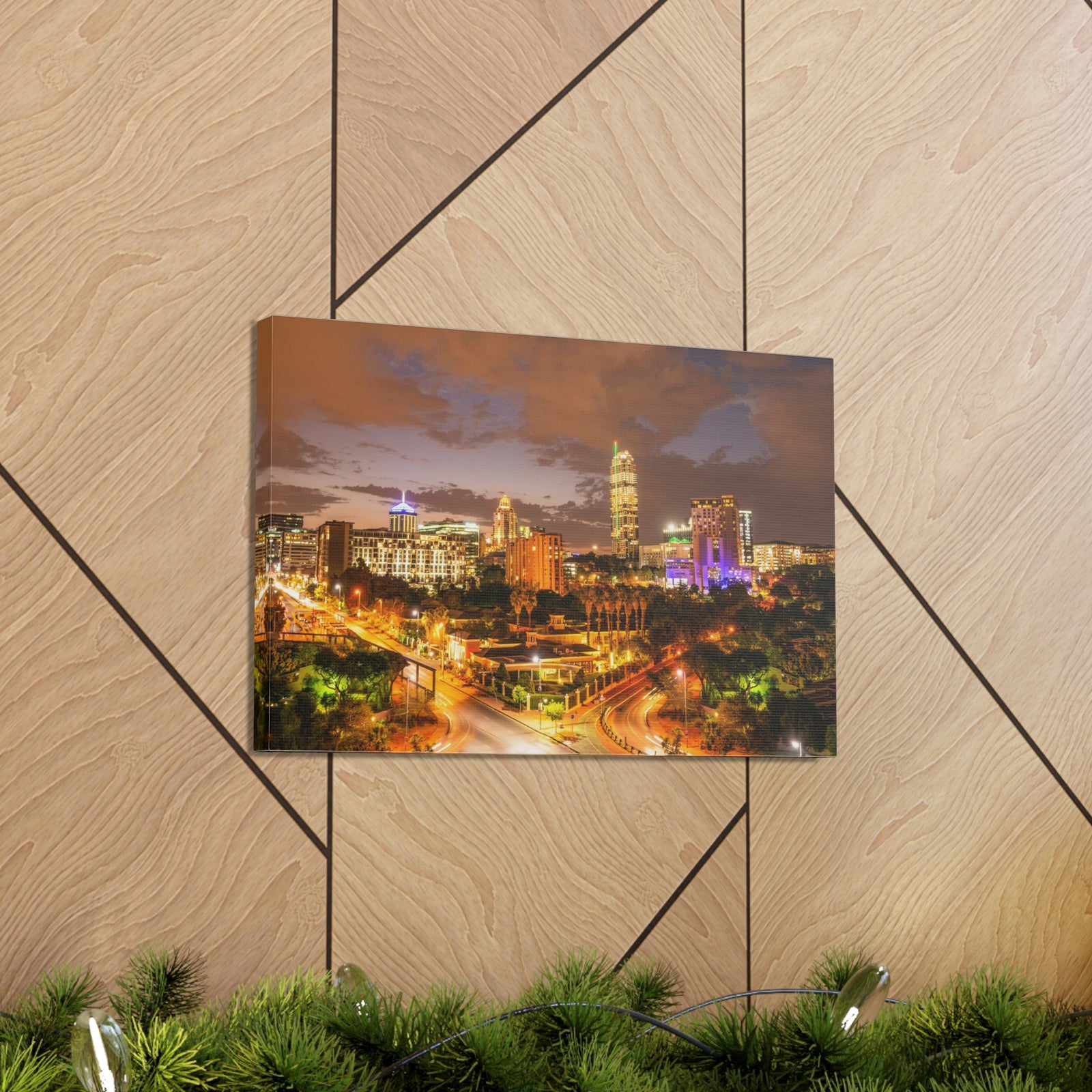Johannesburg Night Skyline Canvas Artwork High-Quality Breathtaking Stunning Cityscape for Home Decor Ready to Hang-Express Your Love Gifts