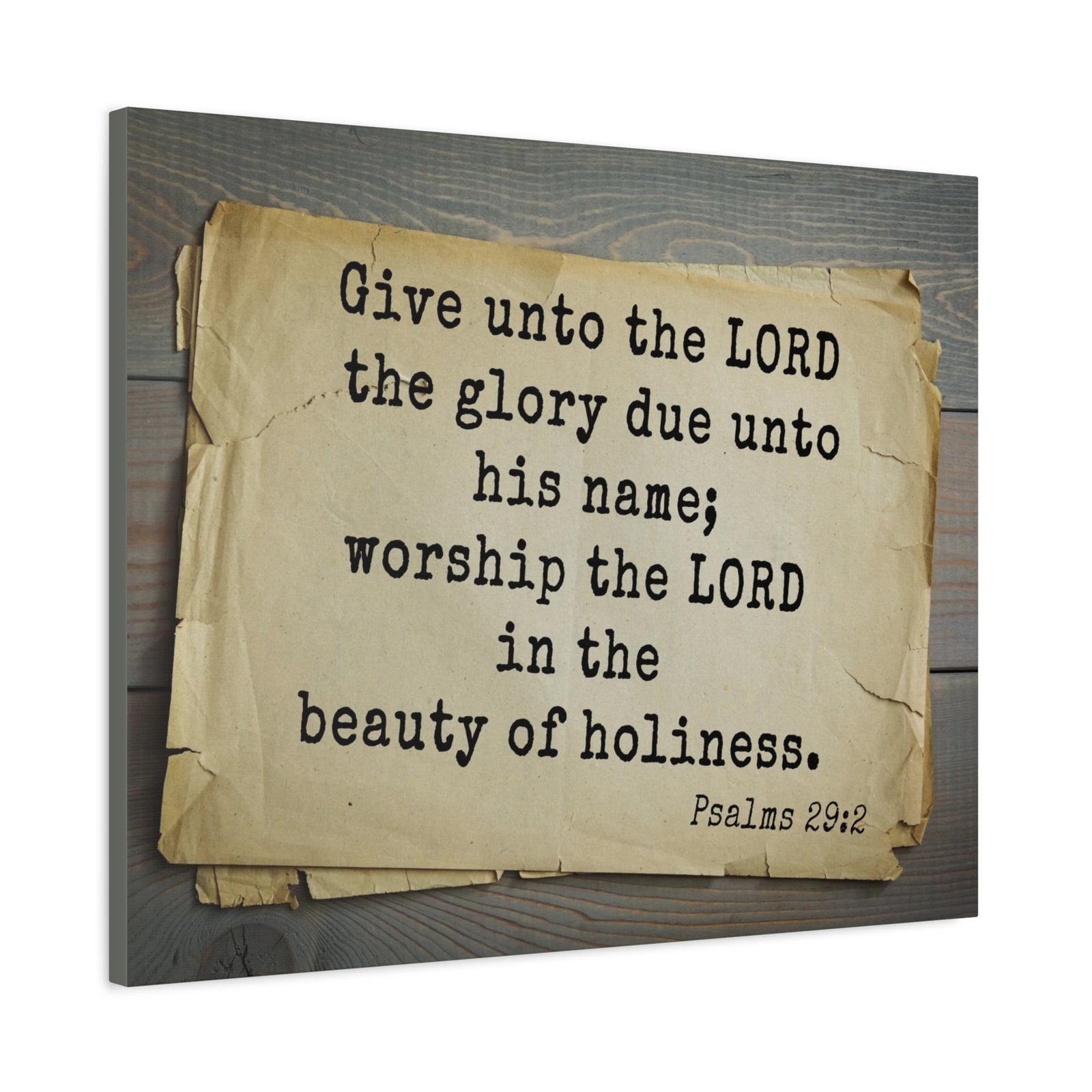 Scripture Walls Worship The Lord Psalms 29:2 Bible Verse Canvas Christian Wall Art Bible Verse Print Ready To Hang-Express Your Love Gifts