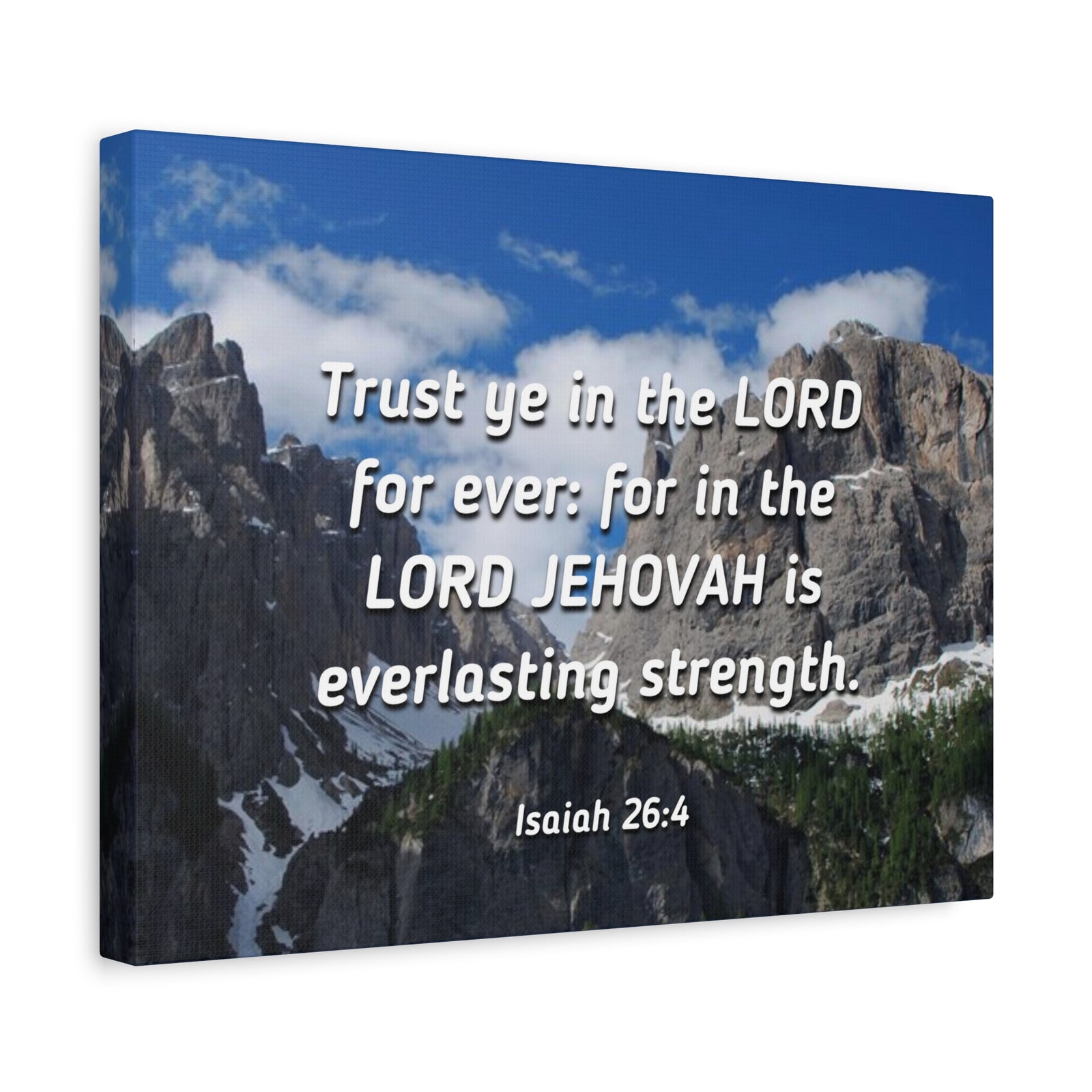 Scripture Canvas Everlasting Strength Isaiah 26:4 Christian Wall Art Bible Verse Print Ready to Hang-Express Your Love Gifts