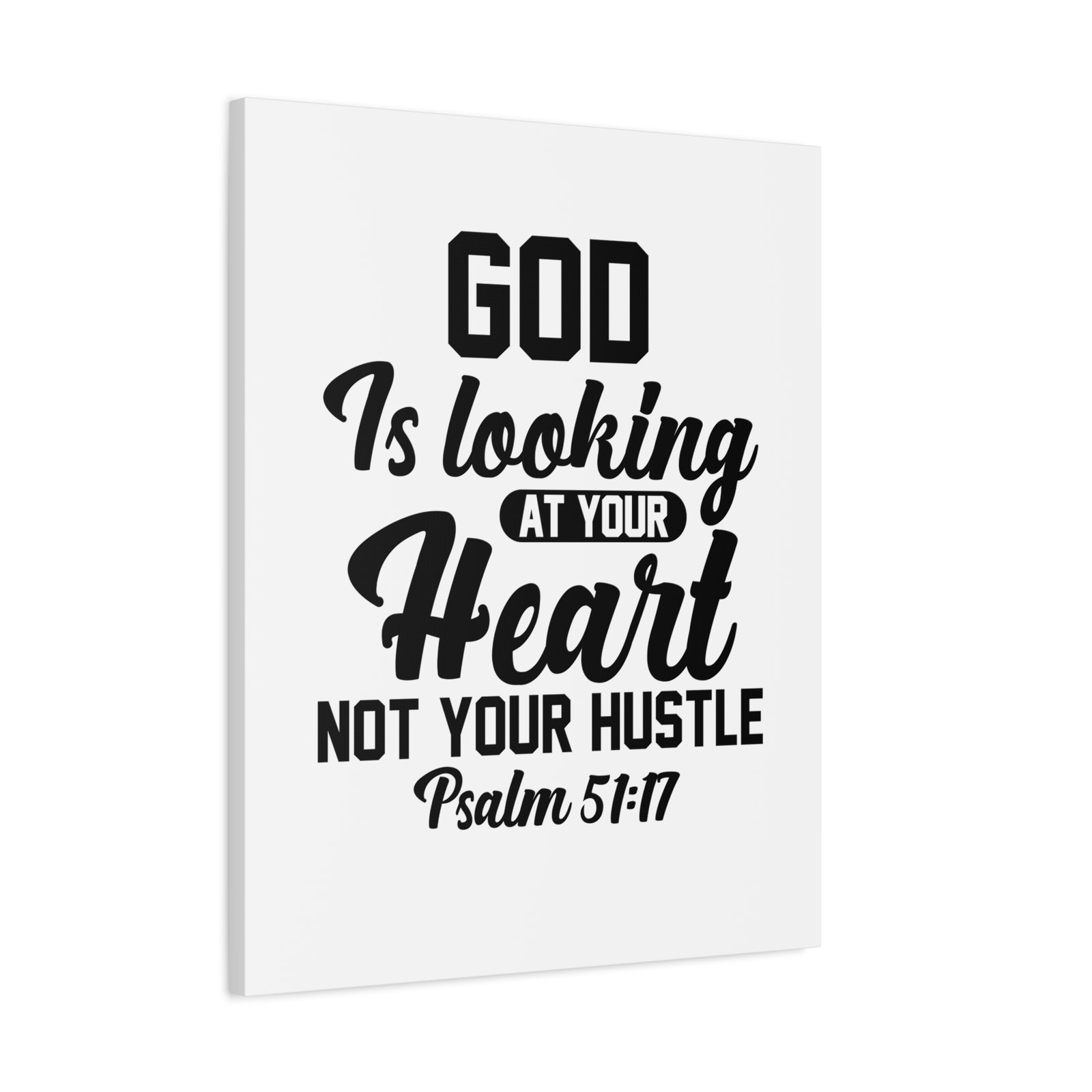 Scripture Walls Psalm 51:17 God is Looking at Your Heart Bible Verse Canvas Christian Wall Art Ready to Hang Unframed-Express Your Love Gifts