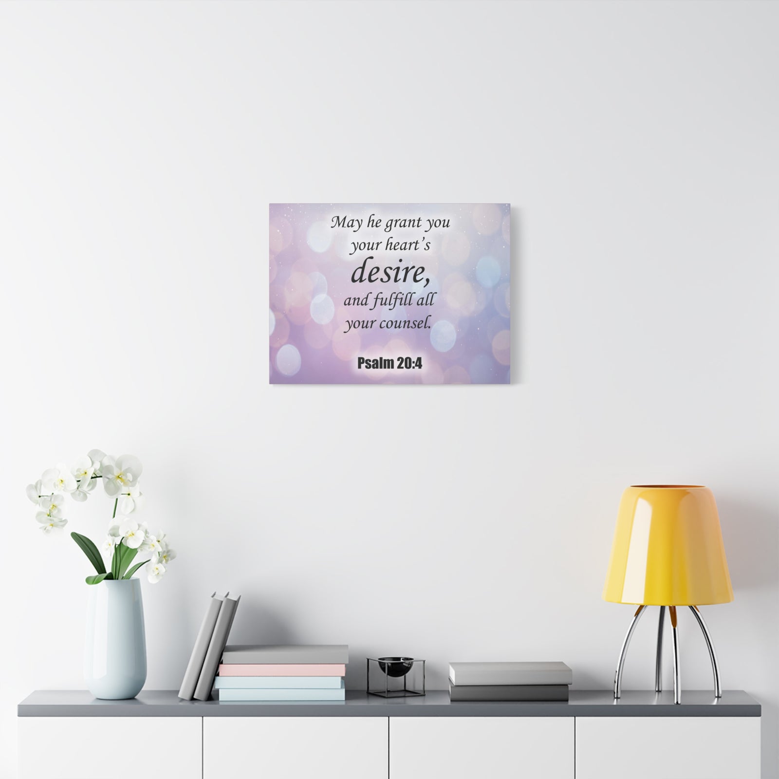 Bible Verse Canvas Fulfill All Your Counsel Psalm 20:4 Christian Home Decor Scripture Art-Express Your Love Gifts