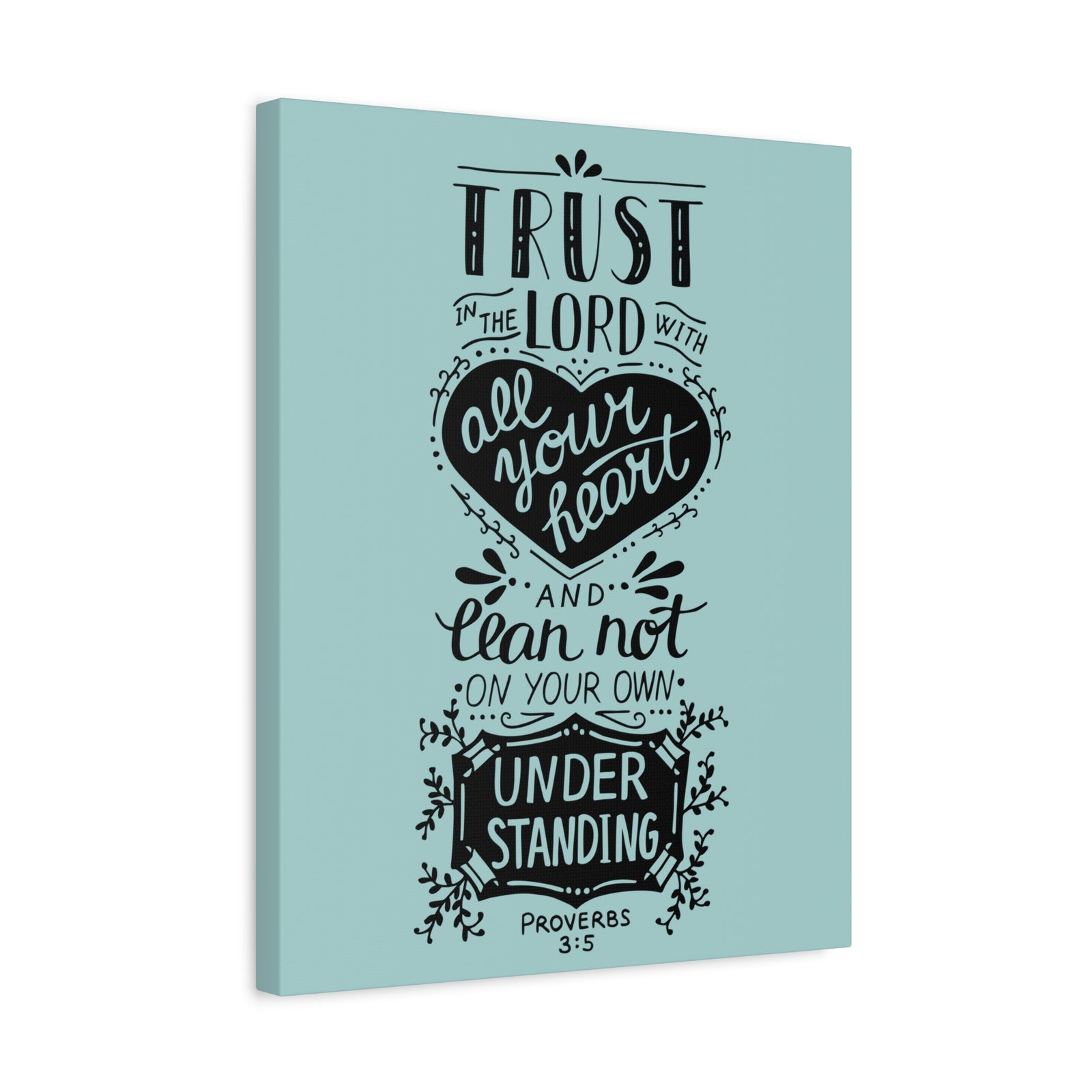 Scripture Canvas Trust In The Lord Proverbs 3:5 Christian Wall Art Bible Verse Print Ready To Hang-Express Your Love Gifts