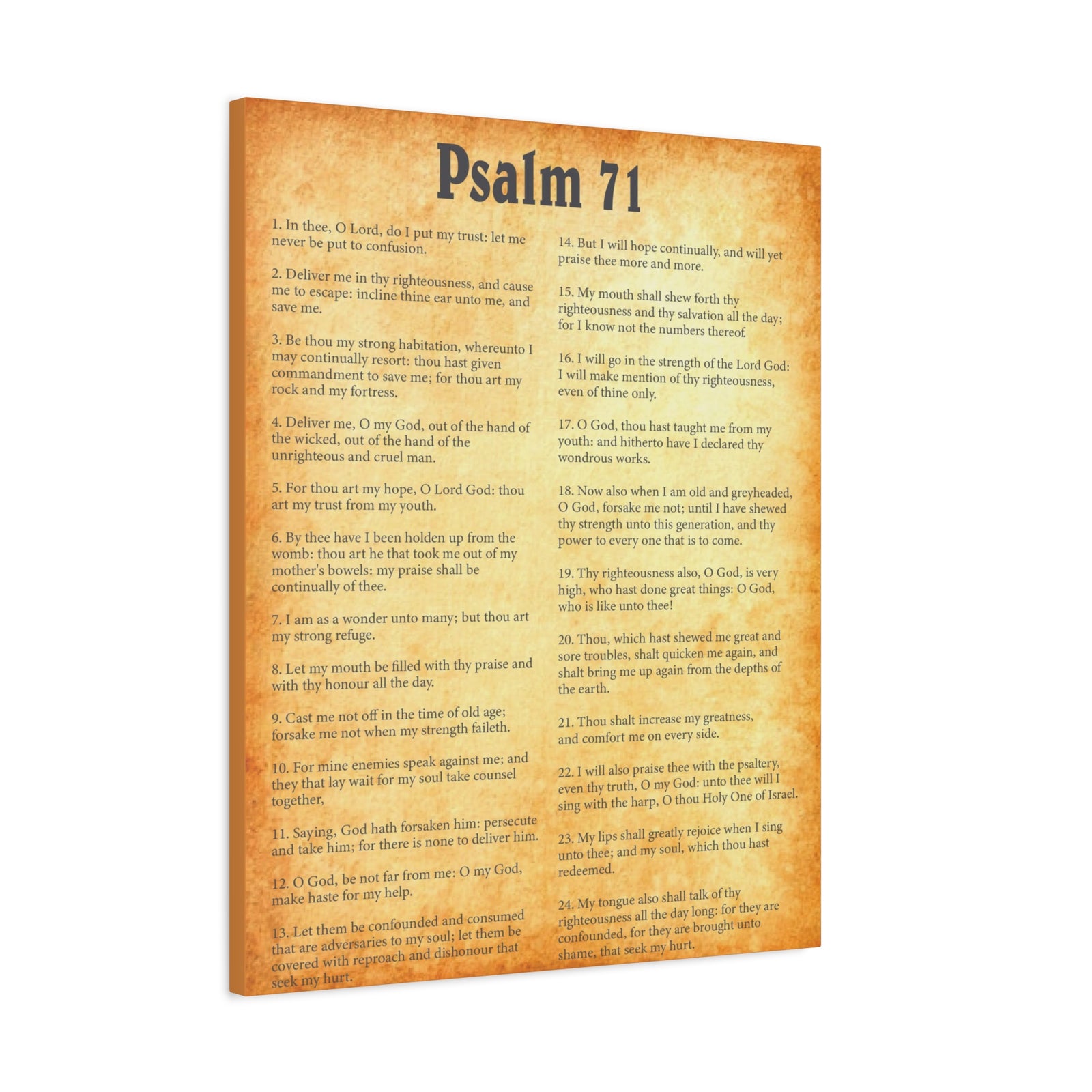 Scripture Walls Psalm 71 Gold Bible Chapter Canvas Christian Wall Art Ready to Hang-Express Your Love Gifts