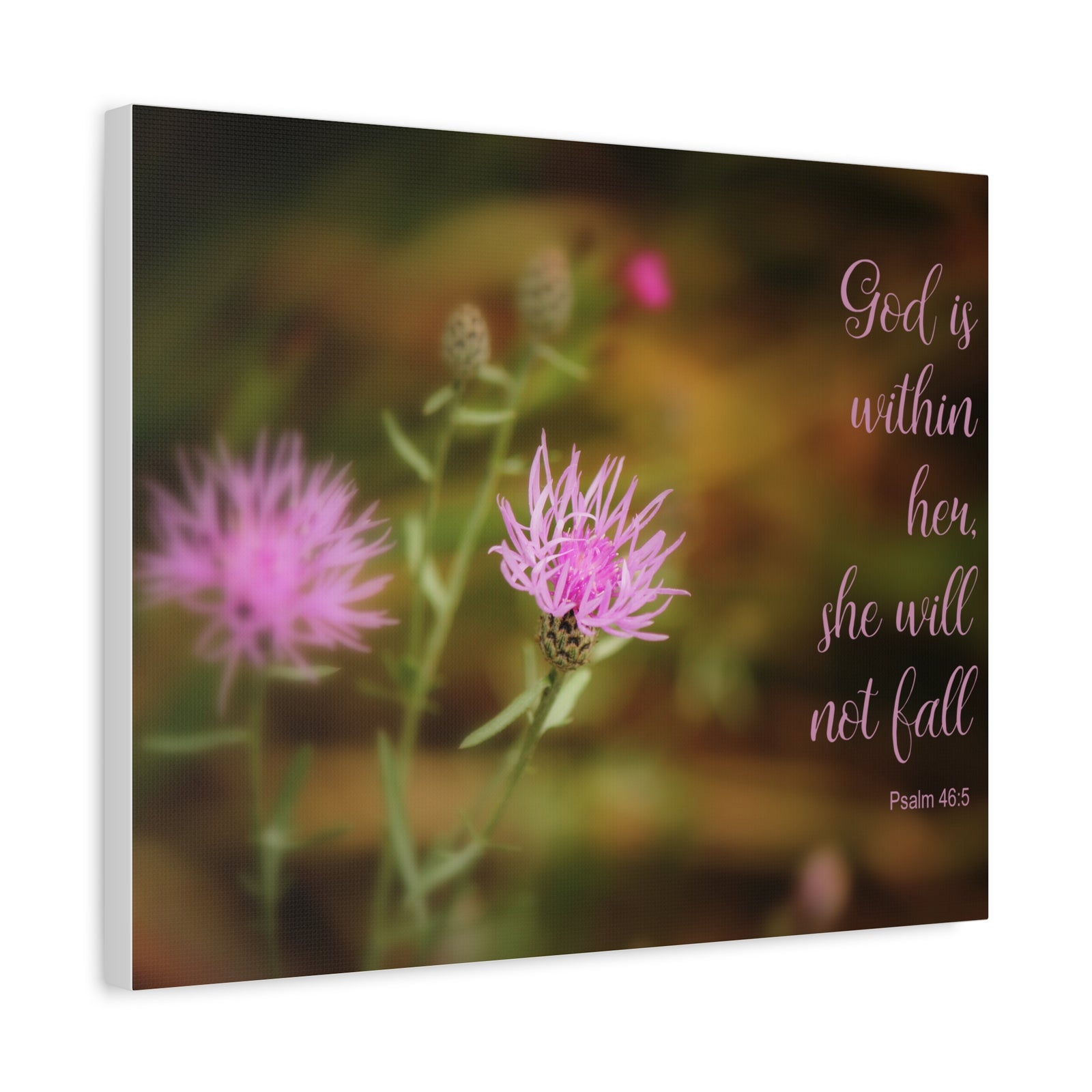 Scripture Canvas Within Her Psalm 46:5 Christian Wall Art Bible Verse Print Ready to Hang-Express Your Love Gifts