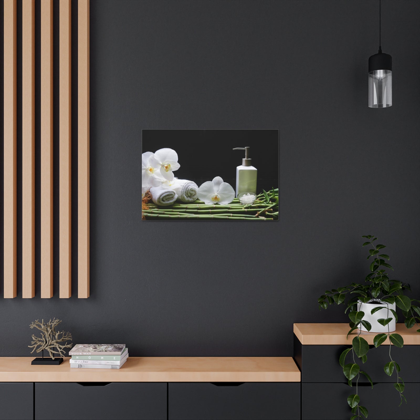 Long Green Leaves Forest Floral Nature Photography Canvas Wall Art for Home Decor Ready-to-Hang-Express Your Love Gifts