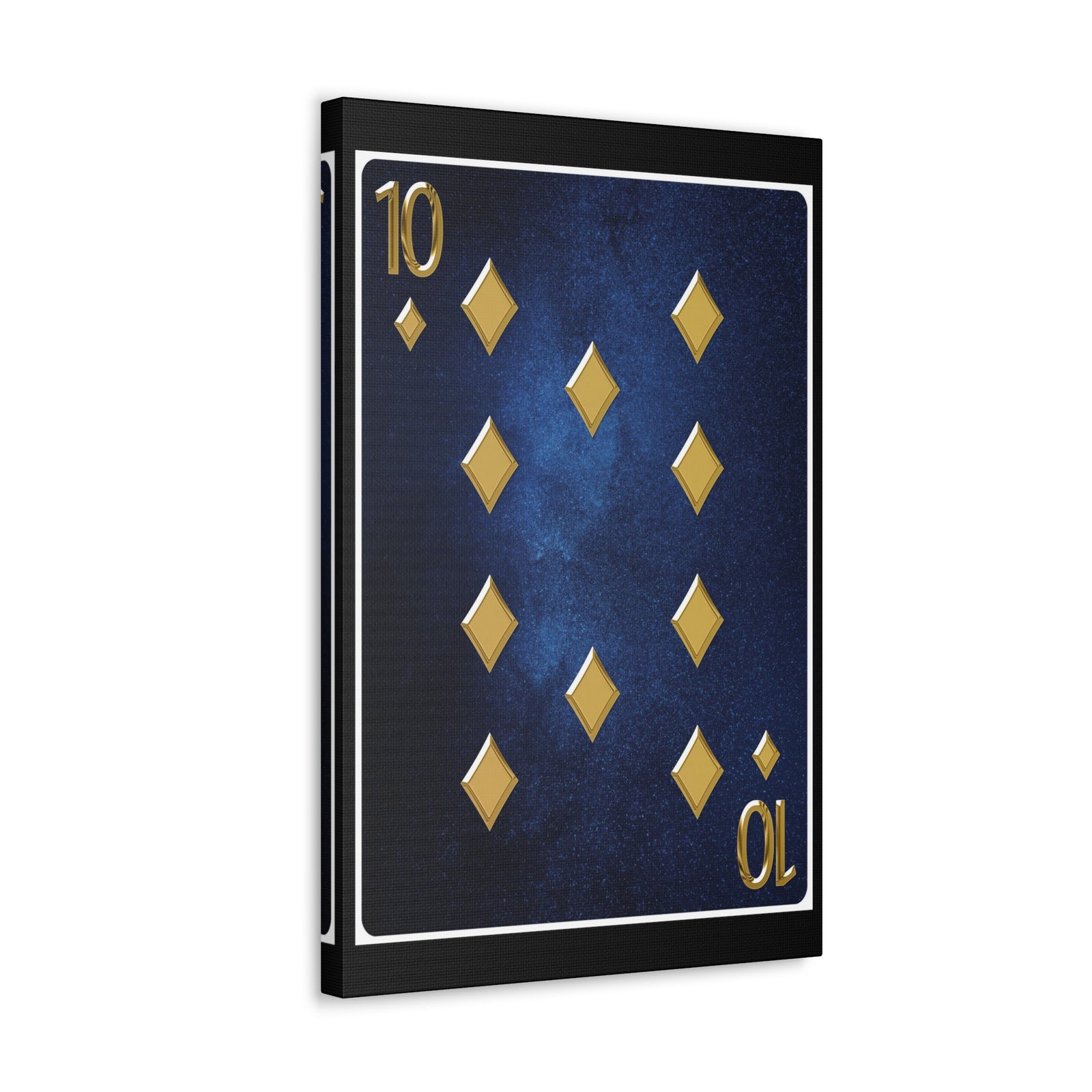 Ten Of Diamonds Space Background Playing Card Canvas Wall Art for Home Decor Ready-to-Hang-Express Your Love Gifts