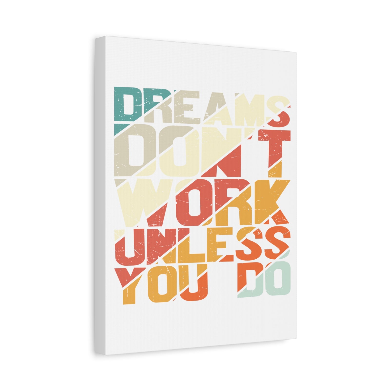 Inspirational Quote Canvas Dreams Don't Work Unless You Do Wall Art Motivational Motto Inspiring Posters Prints Artwork Decor Ready to Hang-Express Your Love Gifts
