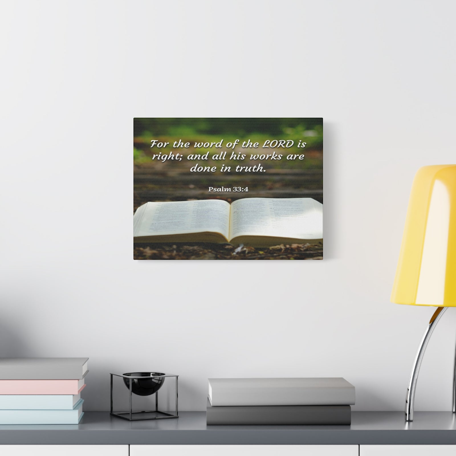 Scripture Canvas Done In Truth Psalms 33:4 Christian Wall Art Bible Verse Print Ready to Hang-Express Your Love Gifts