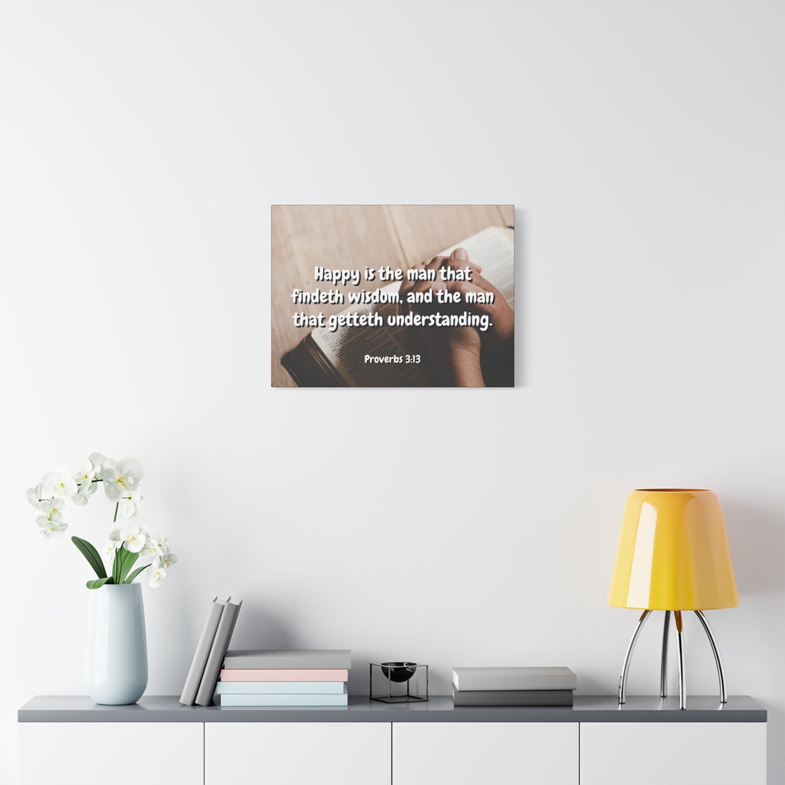 Scripture Walls Findeth Wisdom Proverbs 3:13 Bible Verse Canvas Christian Wall Art Ready to Hang-Express Your Love Gifts
