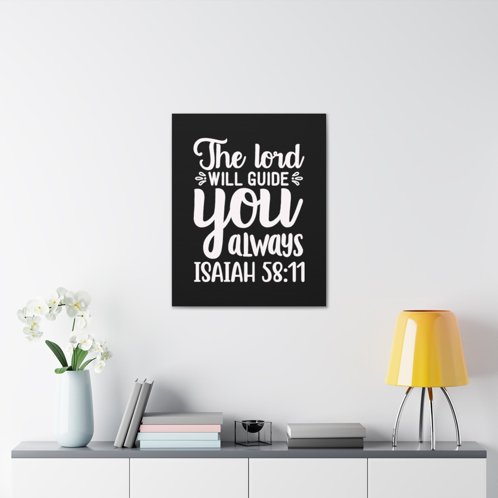 Scripture Walls Isaiah 58:11 The Lord Will Guide You Always Bible Verse Canvas Christian Wall Art Ready to Hang Unframed-Express Your Love Gifts