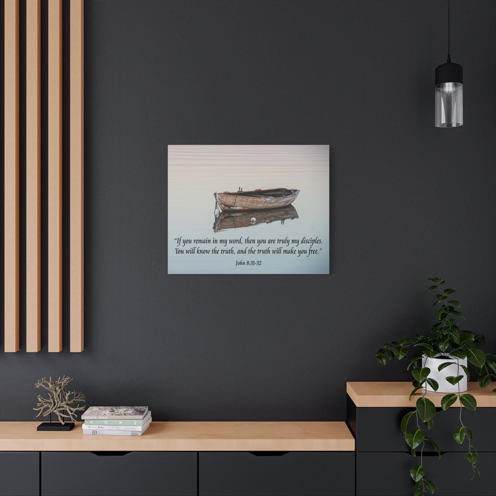 Scripture Walls John 8:31-32 Truth Will Make You Free Bible Verse Canvas Christian Wall Art Ready to Hang Unframed-Express Your Love Gifts