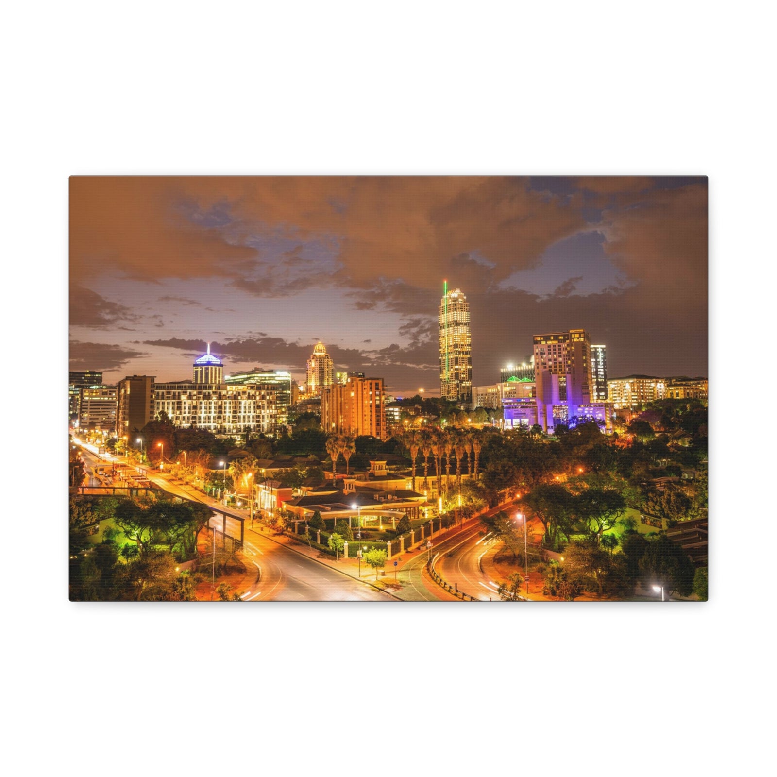 Johannesburg Night Skyline Canvas Artwork High-Quality Breathtaking Stunning Cityscape for Home Decor Ready to Hang-Express Your Love Gifts