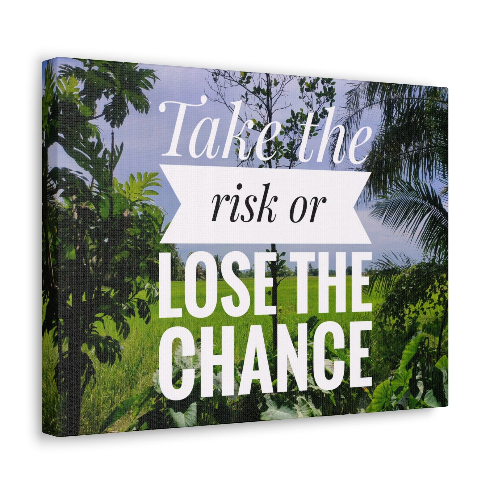 Inspirational Quote Canvas Take The Risk Or Lose The Change Wall Art Motivational Motto Inspiring Prints Artwork Decor Ready to Hang-Express Your Love Gifts