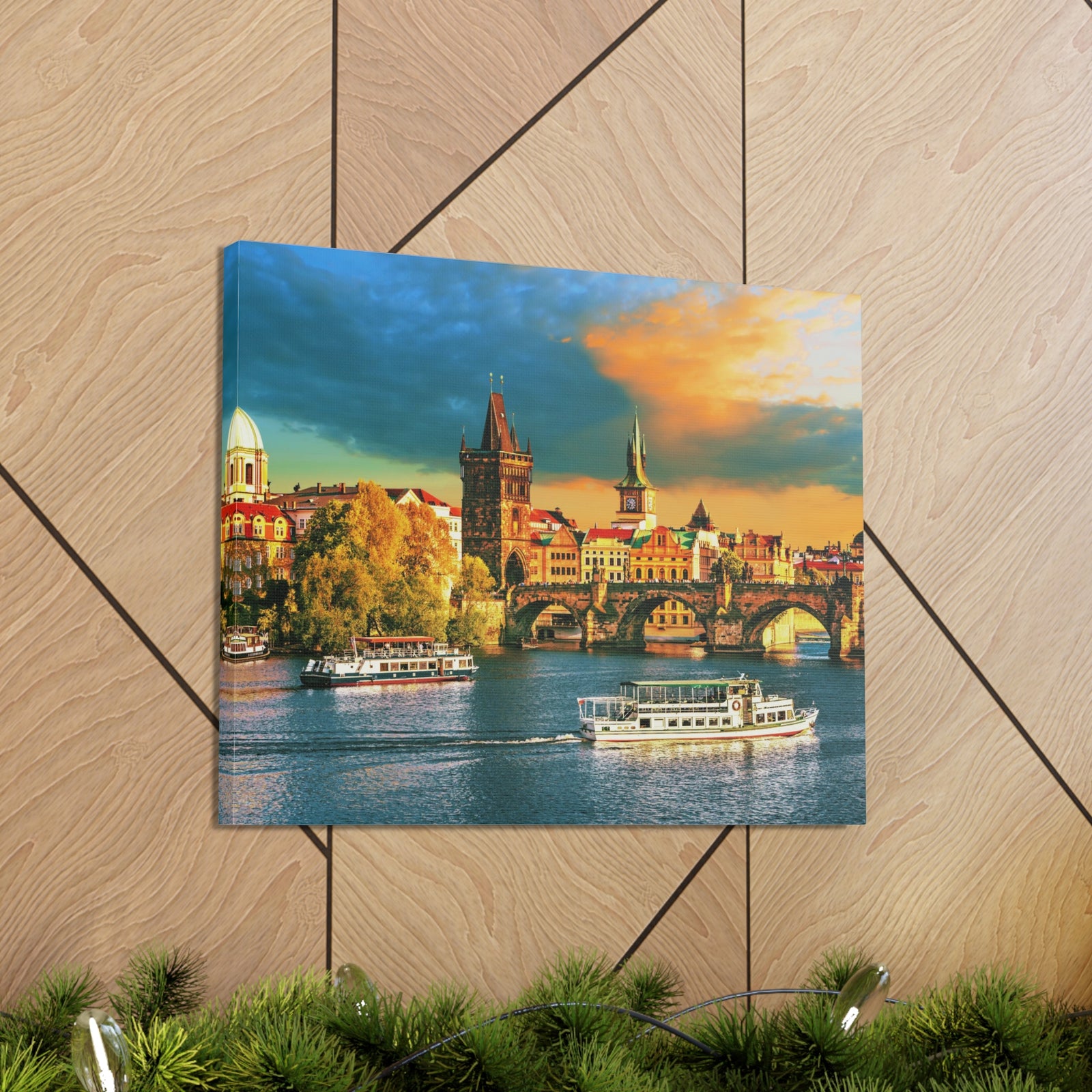 Prague Daytime Skyline Canvas Artwork High-Quality Breathtaking Stunning Cityscape for Home Decor Ready to Hang-Express Your Love Gifts