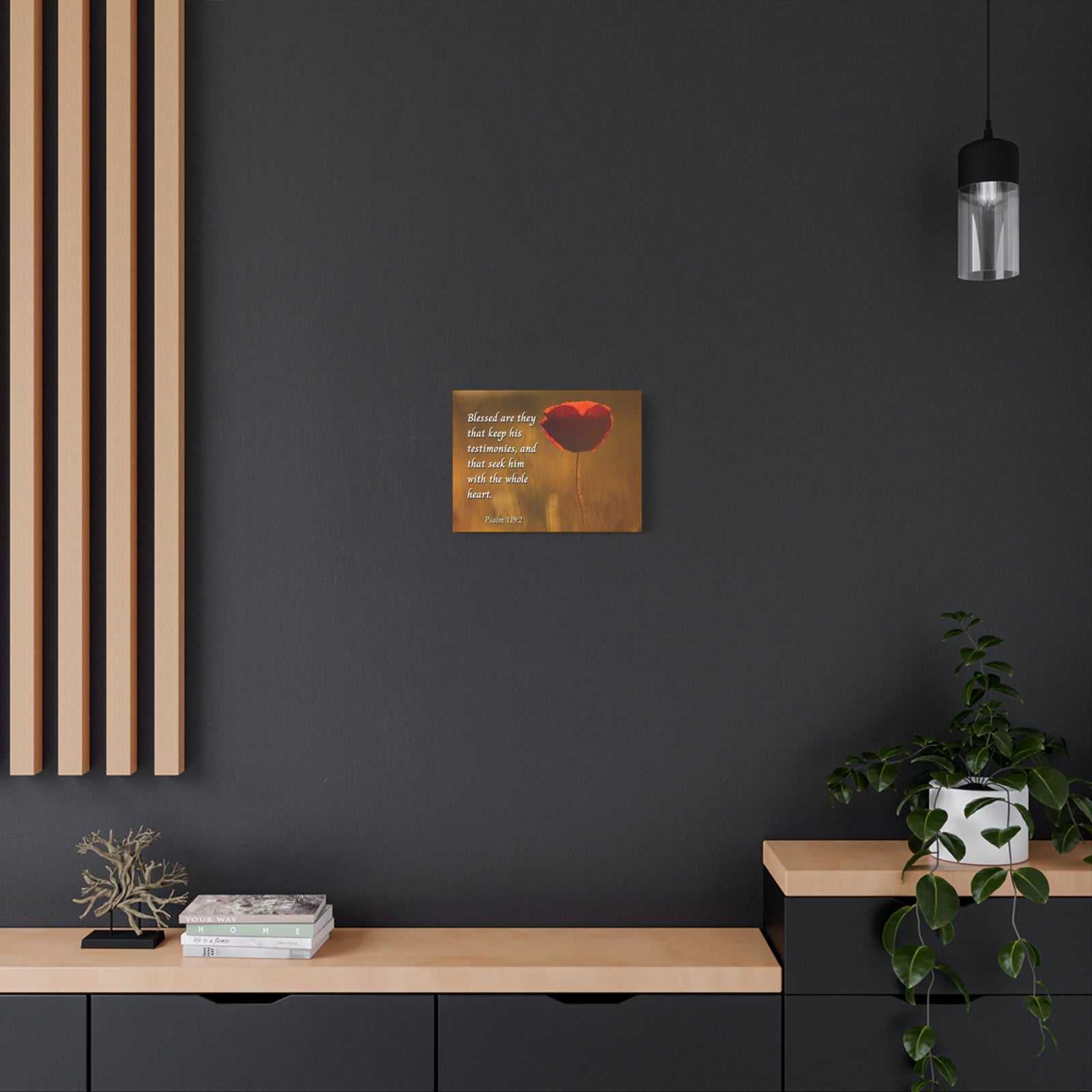 Scripture Canvas Seek God Psalm 119:2 Christian Wall Art Bible Verse Print Ready to Hang-Express Your Love Gifts