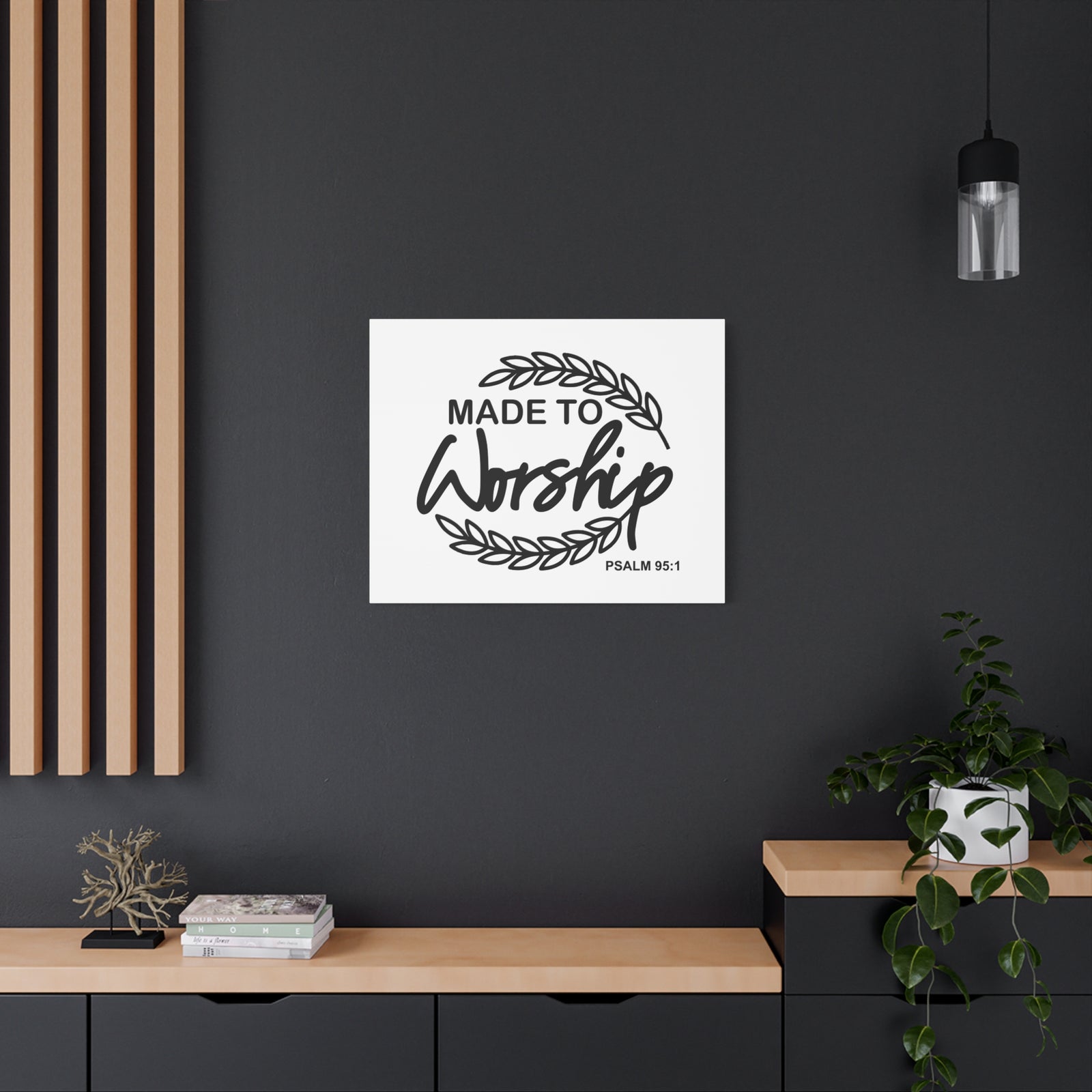 Scripture Canvas Made To Worship Psalm 95:1 Christian Wall Art Bible Verse Print Ready to Hang-Express Your Love Gifts