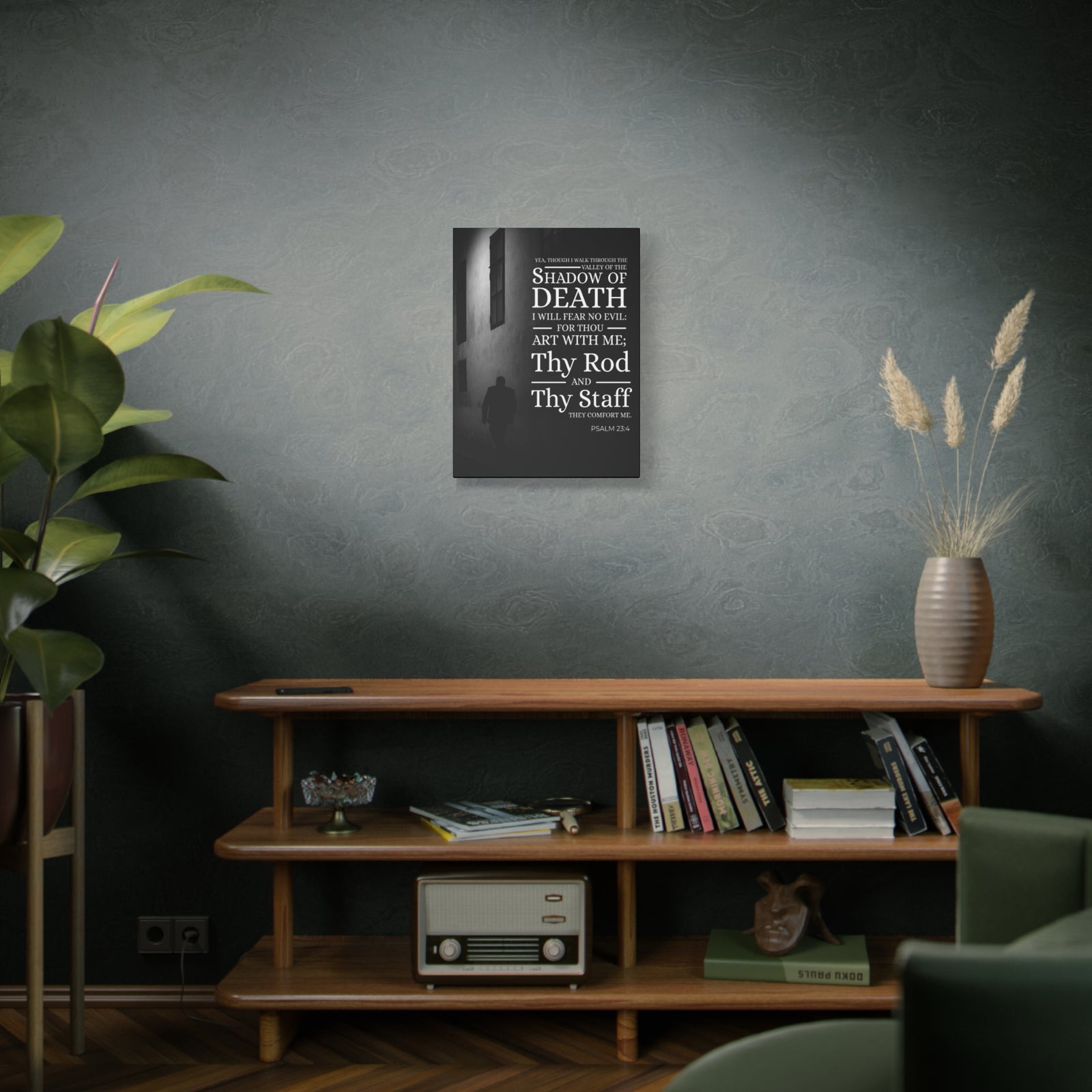 Scripture Canvas Shadow of Death Psalm 23:4 Christian Wall Art Bible Verse Print Ready to Hang-Express Your Love Gifts