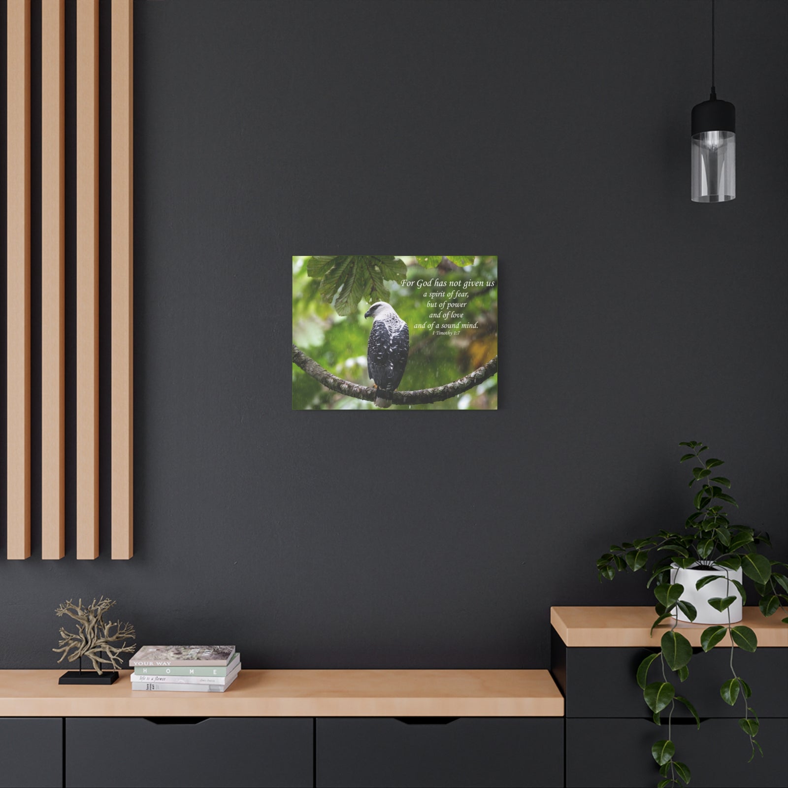 Scripture Canvas A Sound Mind 1 Timothy 1:7 Christian Wall Art Bible Verse Print Ready to Hang-Express Your Love Gifts