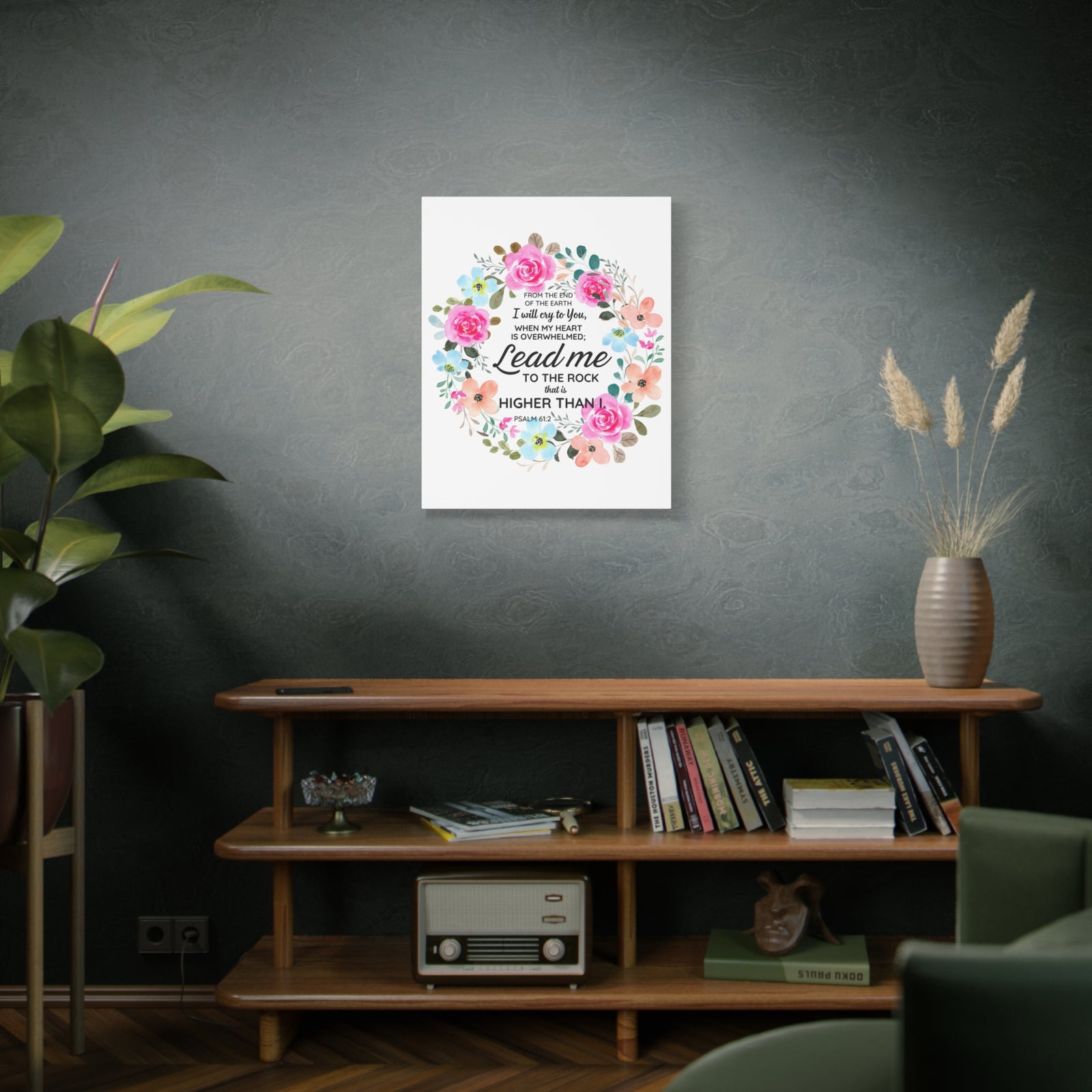 Scripture Walls Psalm 61:2 Higher Than I Bible Verse Canvas Christian Wall Art Ready to Hang Unframed-Express Your Love Gifts