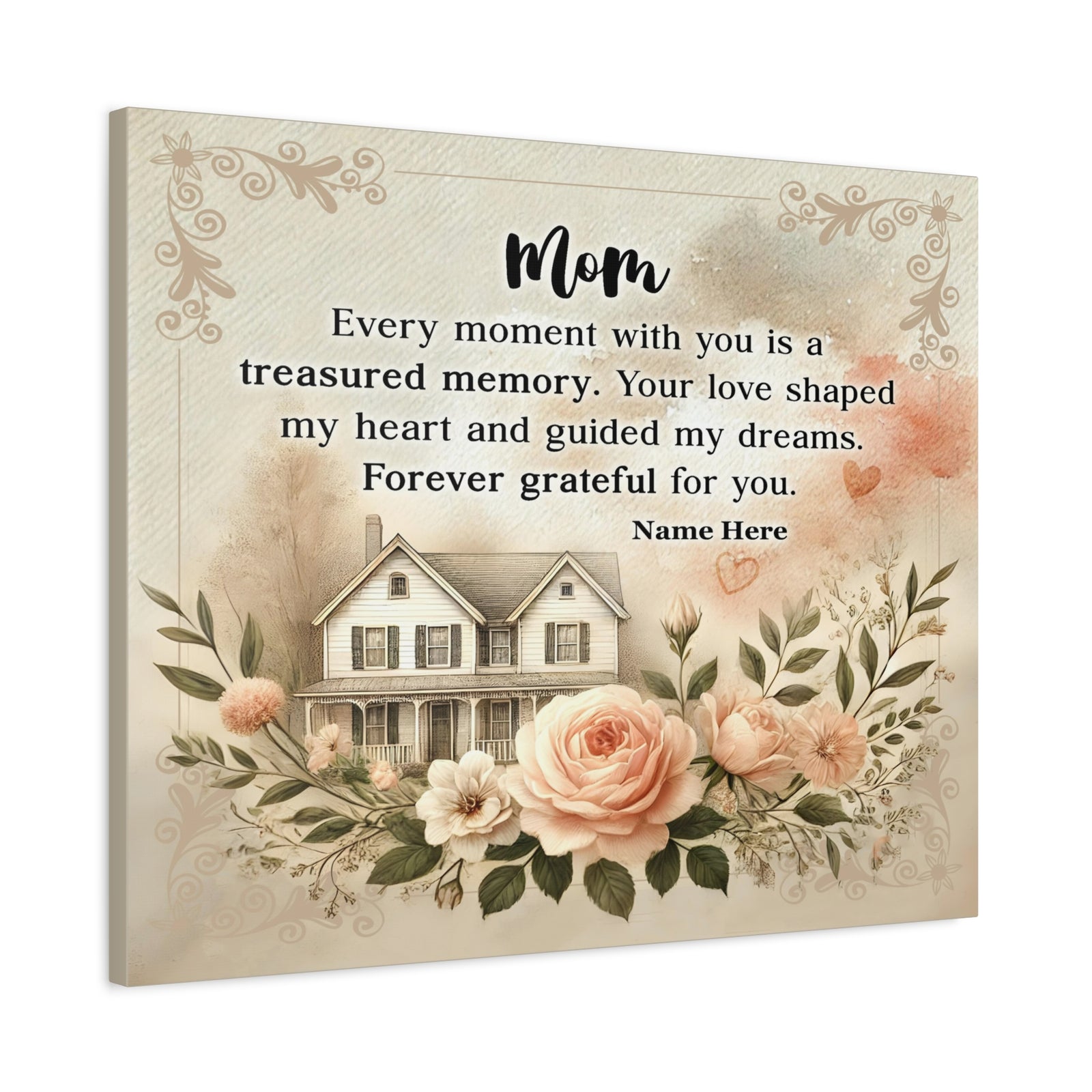 Personalized To Mom Treasured Memory Inspirational Quote – Elegant Home Décor-Express Your Love Gifts