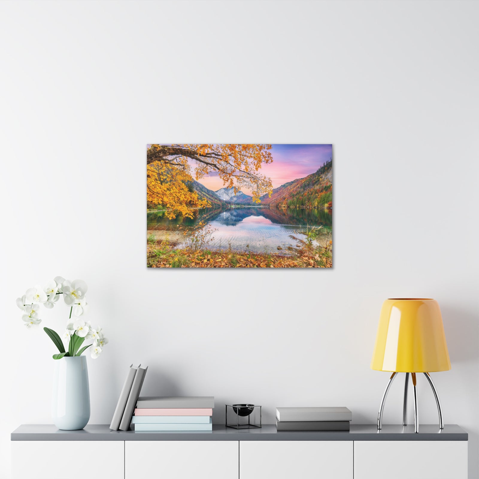 Stunning Autumn Scene Forest Floral Nature Photography Canvas Wall Art for Home Decor Ready-to-Hang-Express Your Love Gifts