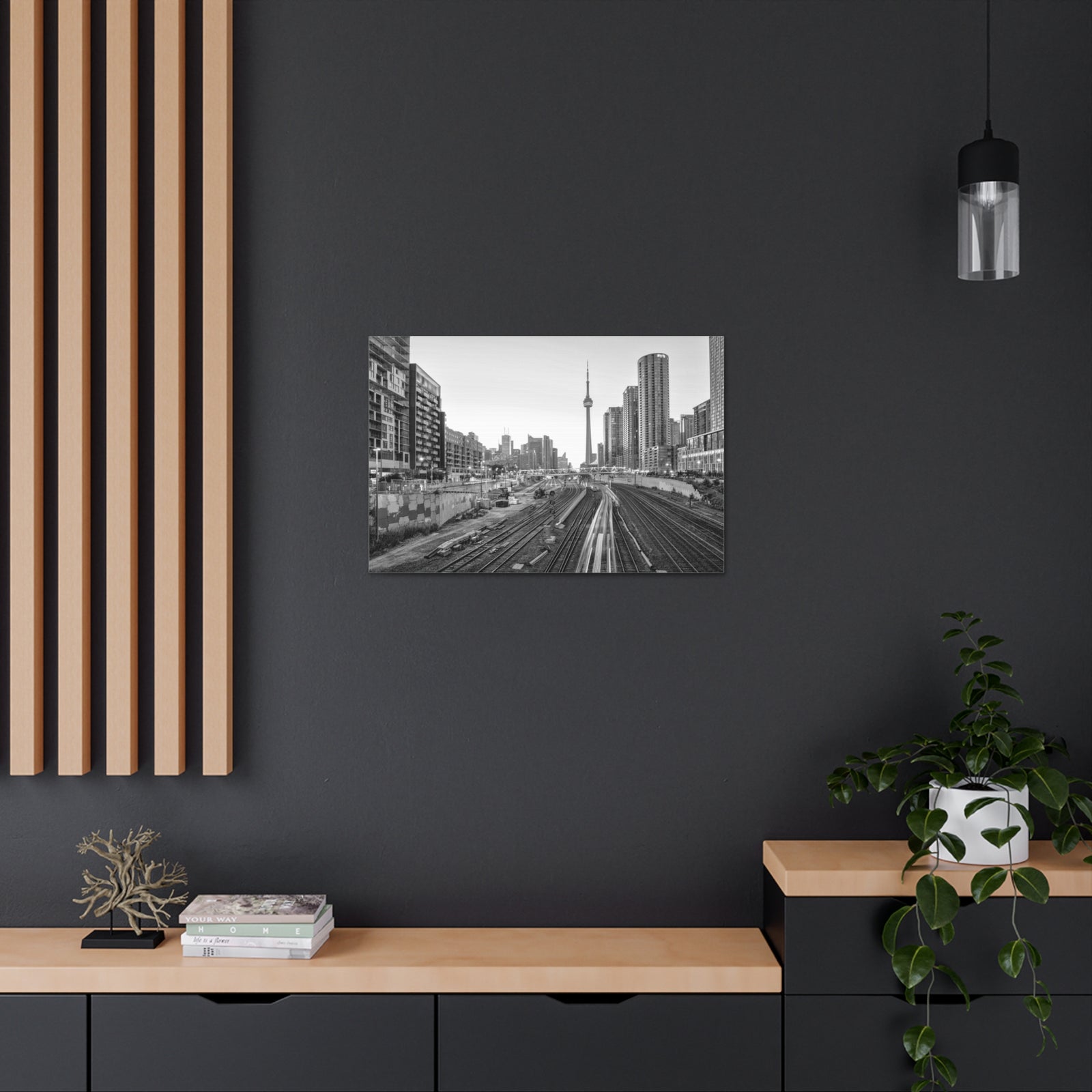 Toronto Black And White Skyline Canvas Artwork High-Quality Breathtaking Stunning Cityscape for Home Decor Ready to Hang-Express Your Love Gifts