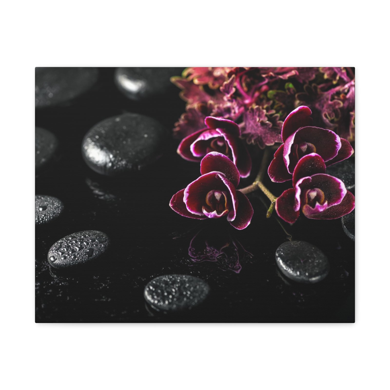 Dark Cherry Orchid Forest Floral Nature Photography Canvas Wall Art for Home Decor Ready-to-Hang-Express Your Love Gifts