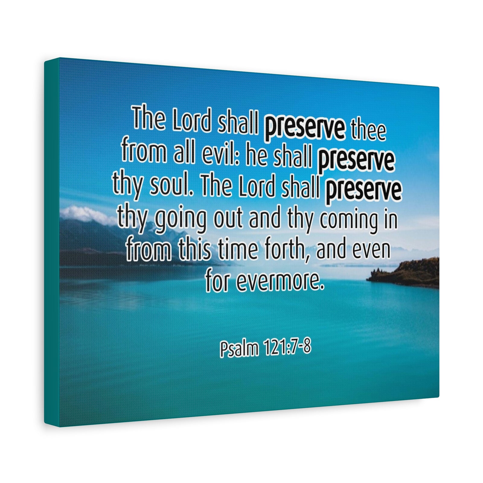 Scripture Canvas Lord Shall Preserve Psalm 121:7-8 Christian Wall Art Bible Verse Print Ready to Hang-Express Your Love Gifts