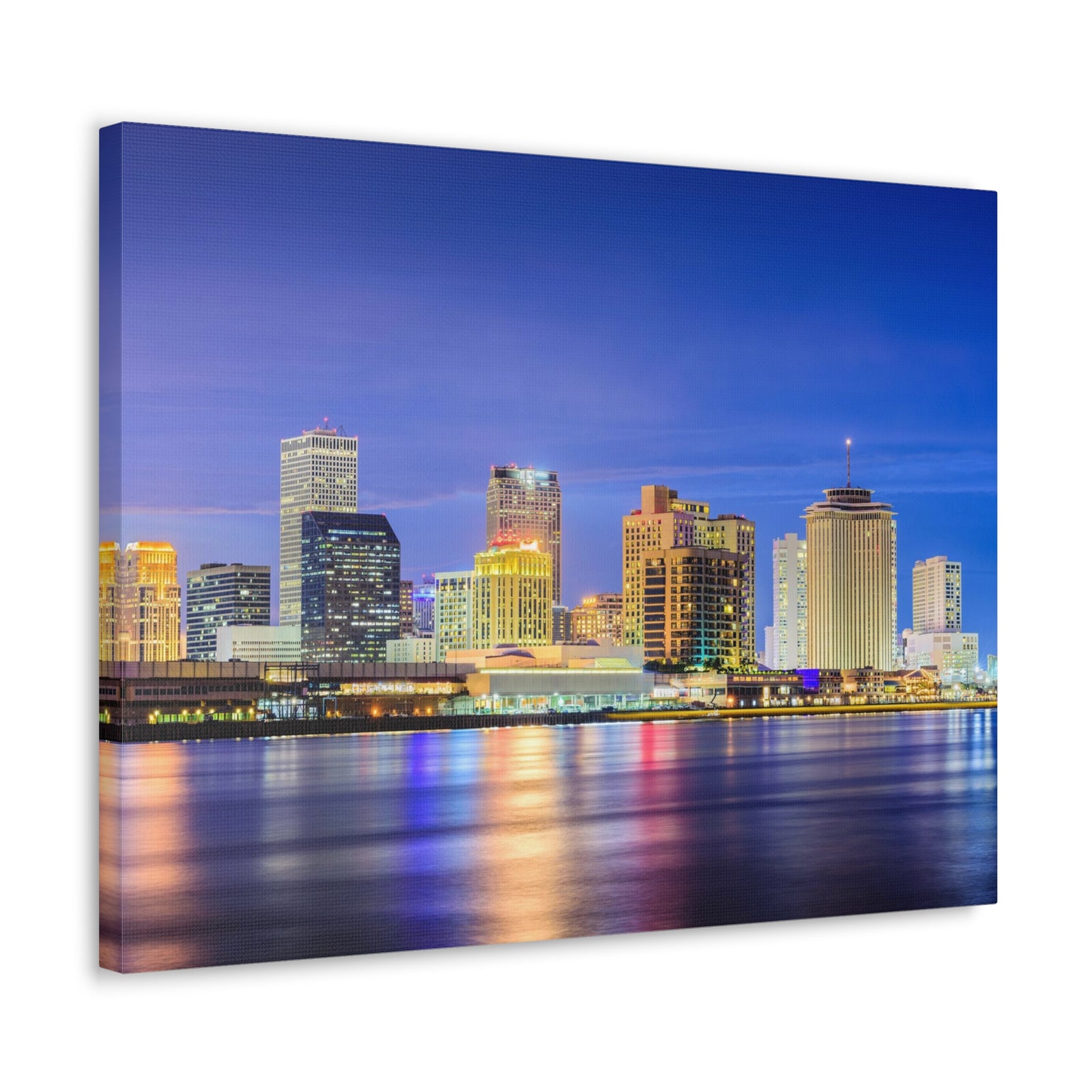 New Orleans Night Skyline Canvas Artwork High-Quality Breathtaking Stunning Cityscape for Home Decor Ready to Hang-Express Your Love Gifts