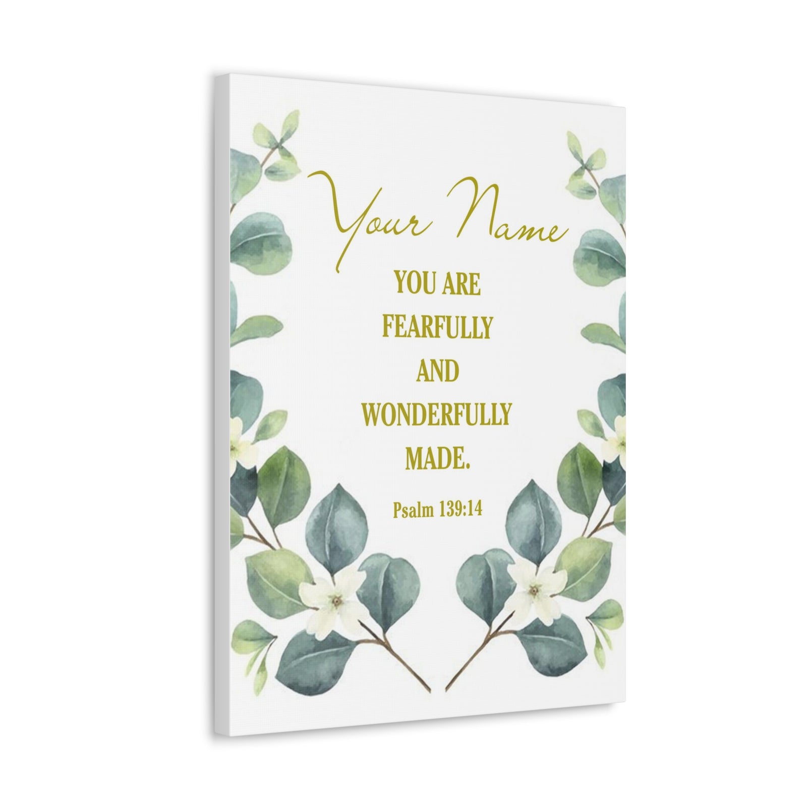 Personalized Psalm 139:14 Bible Verse Canvas Christian Wall Art Ready to Hang-Express Your Love Gifts