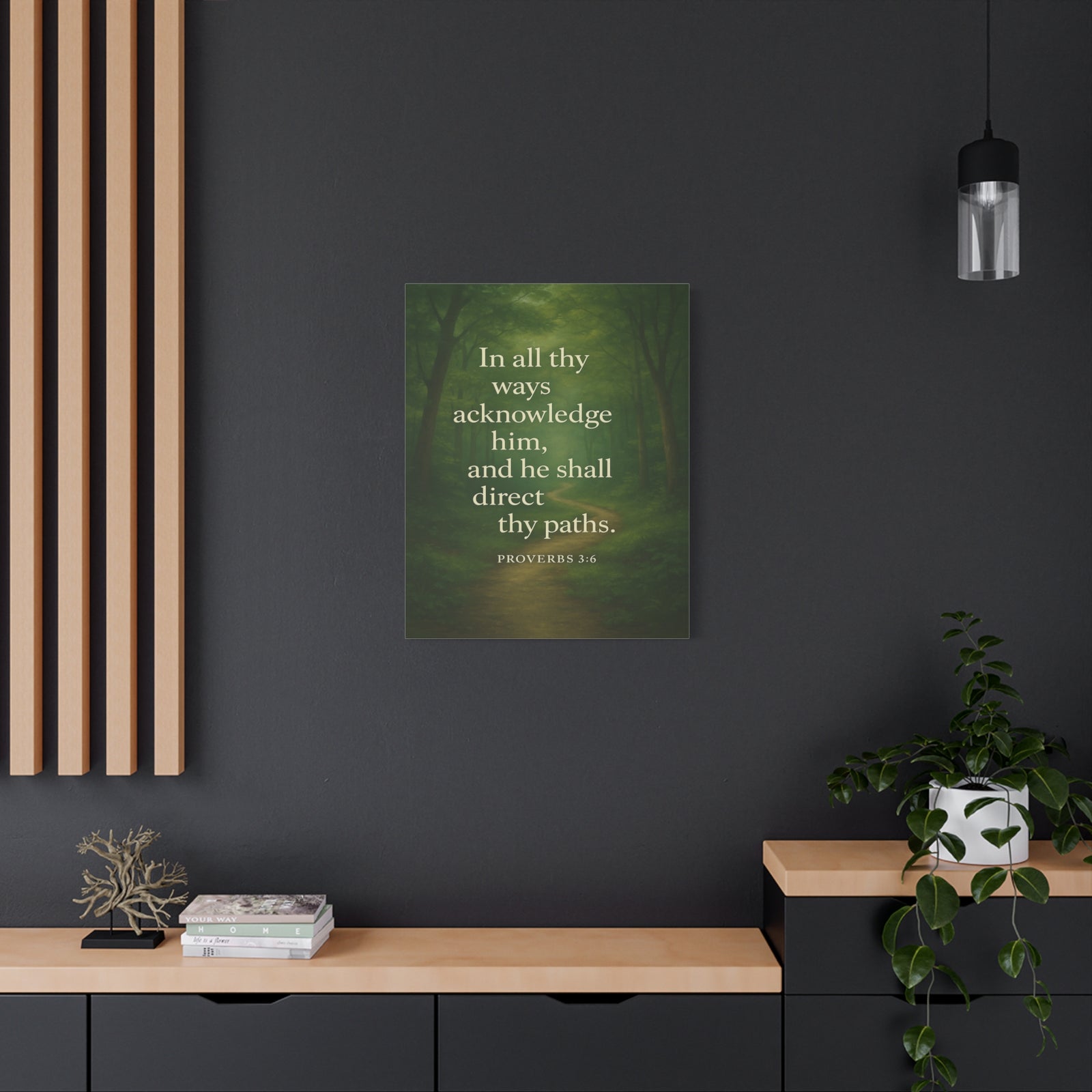 Bible Verse Canvas Proverbs 3:6 Christian Home Décor Wall Art Scripture Ready to Hang Faith Print-Express Your Love Gifts