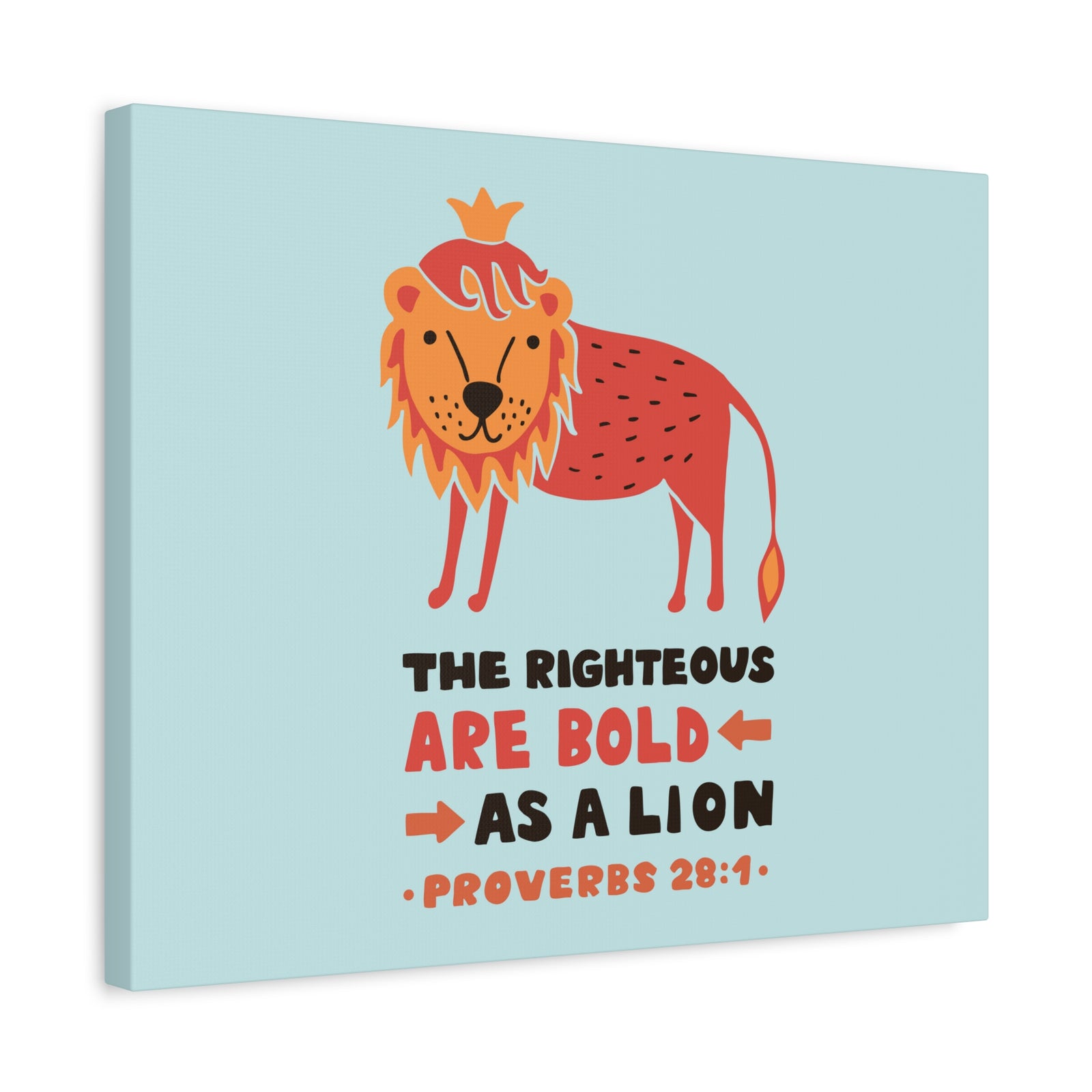 Scripture Canvas The Righteous Are Bold Proverbs 28:1 Christian Wall Art Bible Verse Print Ready To Hang-Express Your Love Gifts