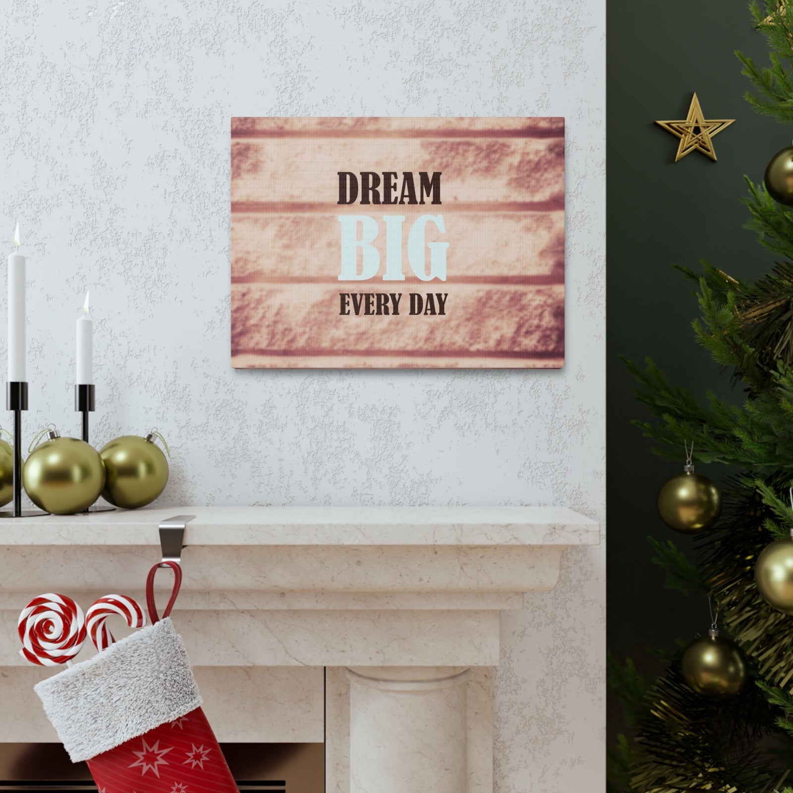 Inspirational Quote Canvas Dream Big Everyday Motivational Print Ready to Hang Artwork-Express Your Love Gifts