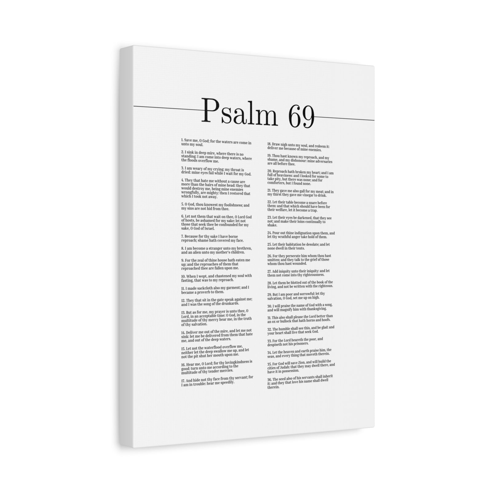 Scripture Canvas O Lord, God Of Hosts Psalm 69 Christian Wall Art Bible Verse Print Ready to Hang-Express Your Love Gifts