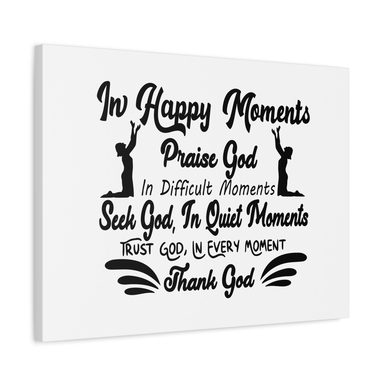 Scripture Canvas In Happy Moments Praise God Psalm 150:6 Christian Wall Art Bible Verse Print Ready to Hang-Express Your Love Gifts