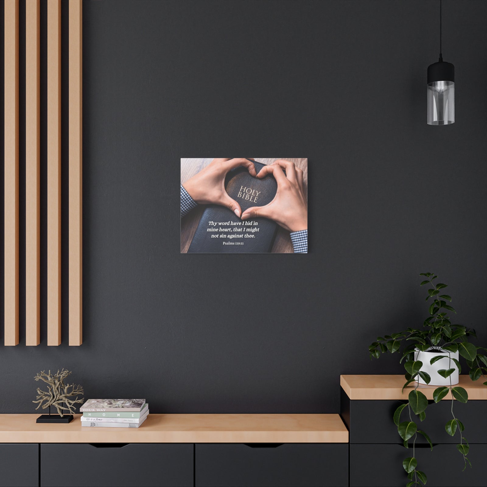 Scripture Walls Heart Psalms 119:11 Bible Verse Canvas Christian Wall Art Ready to Hang-Express Your Love Gifts