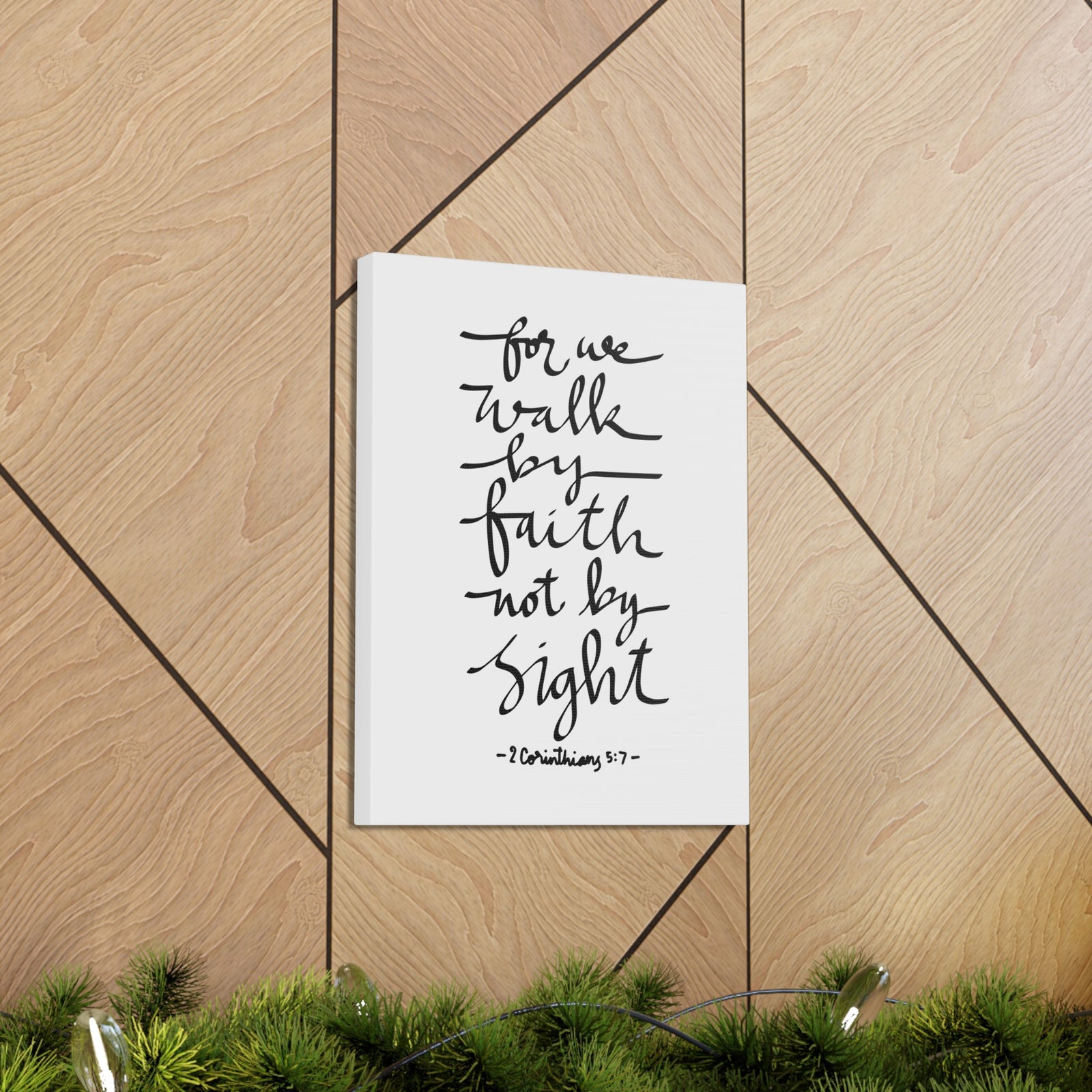 Scripture Canvas For We Walk By Faith 2 Corinthians 5:7 Christian Wall Art Bible Verse Print Ready To Hang-Express Your Love Gifts