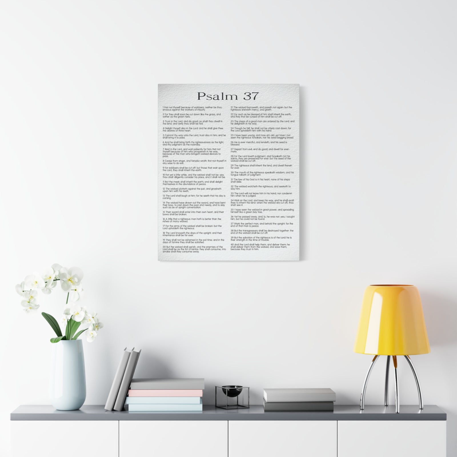 Scripture Canvas Delighting in His Righteousness Psalm 37 Christian Wall Art Bible Verse Print Ready to Hang-Express Your Love Gifts