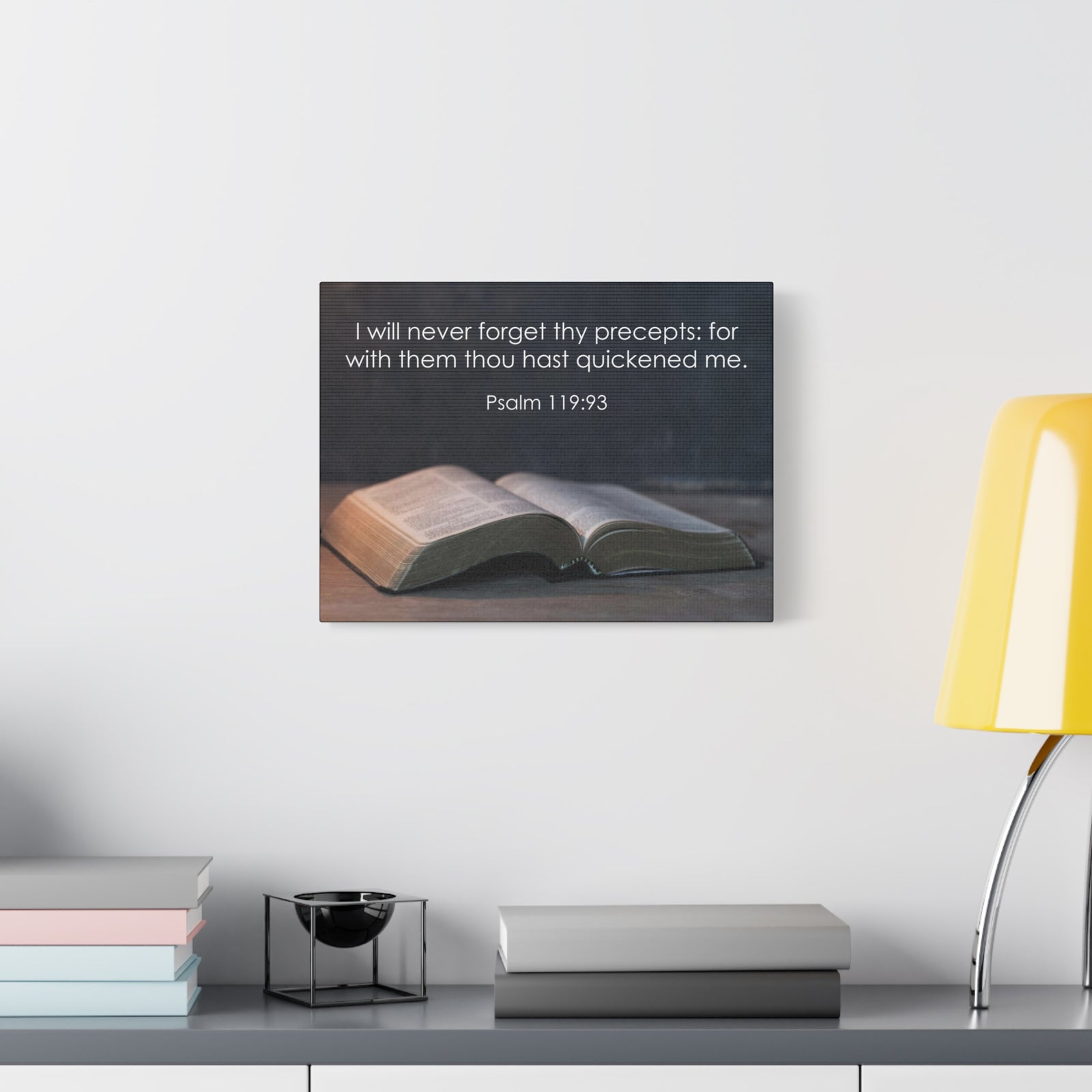 Bible Verse Canvas Never Forget Thy Precepts Psalm 119:93 Christian Home Décor Wall Art Scripture Ready to Hang Faith Print-Express Your Love Gifts