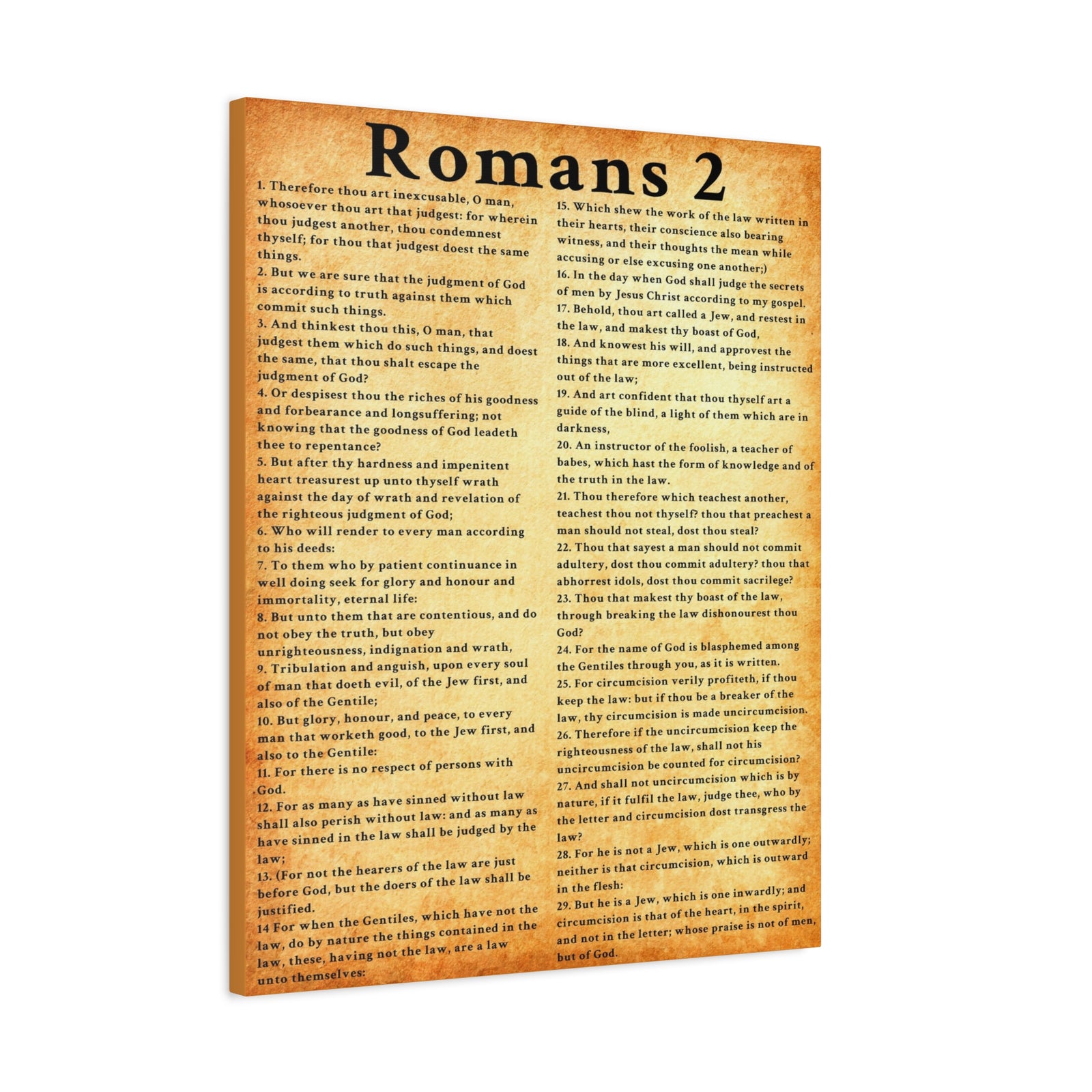 Scripture Walls Romans 2 Gold Bible Verse Canvas Christian Wall Art Ready to Hang Unframed-Express Your Love Gifts