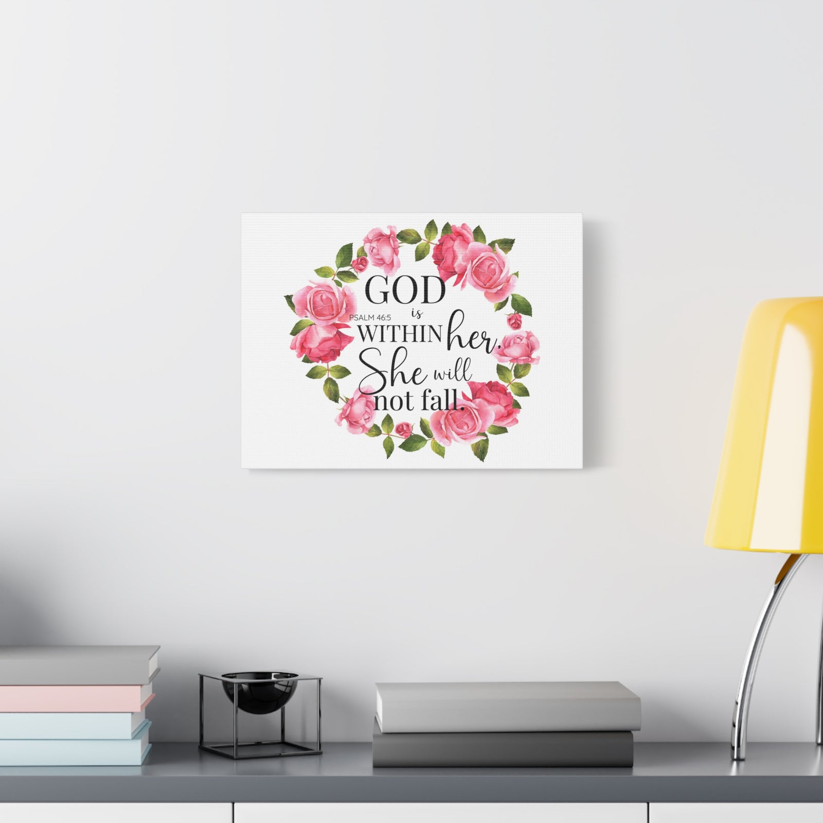 Scripture Walls Psalm 46:5 God is Within Her Bible Verse Canvas Christian Wall Art Ready to Hang Unframed-Express Your Love Gifts