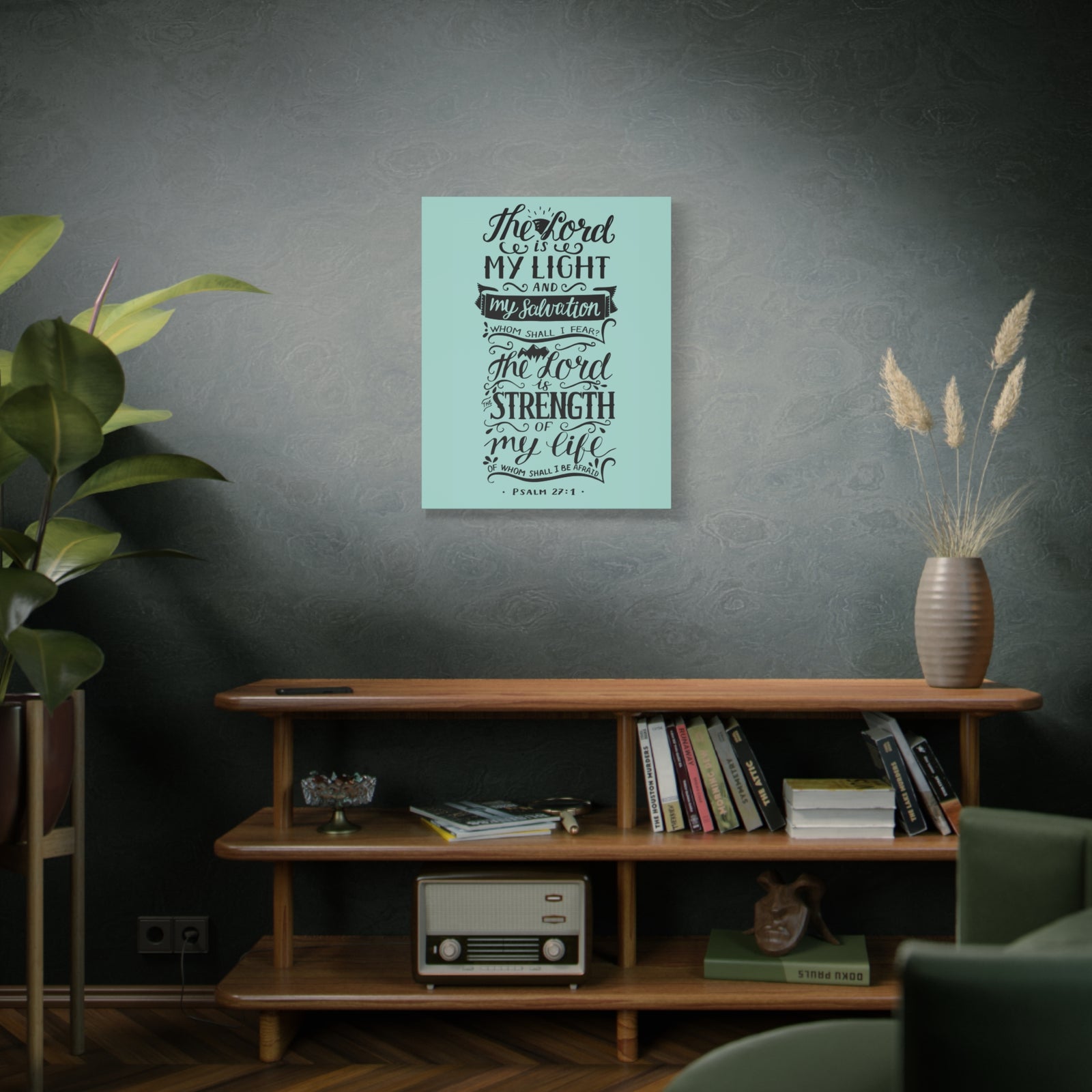 Scripture Canvas The Lord Is My Light Psalm 27 :1 Christian Wall Art Bible Verse Print Ready To Hang-Express Your Love Gifts