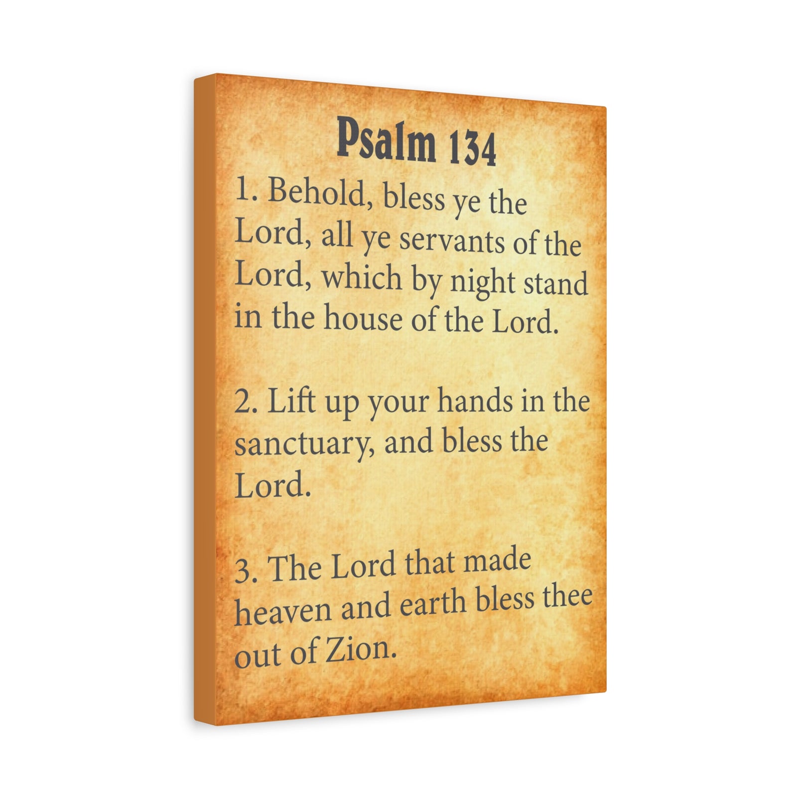 Scripture Walls Psalm 134 Gold Bible Chapter Canvas Christian Wall Art Ready to Hang Unframed-Express Your Love Gifts